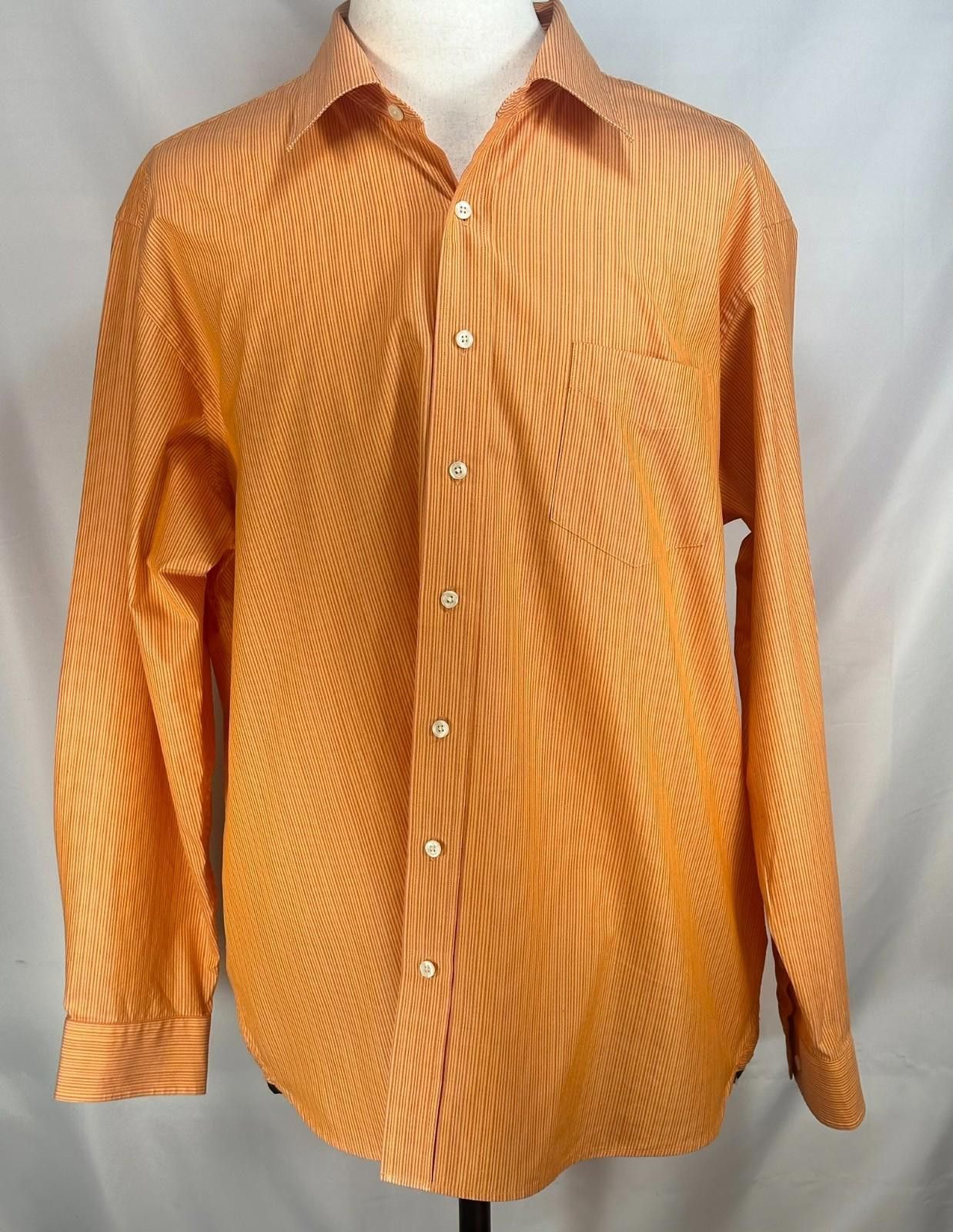Gap Gap Striped 100% Cotton Classic Fit Button Up Orange 2XL Size US XXL / EU 58 / 5 - 1 Thumbnail