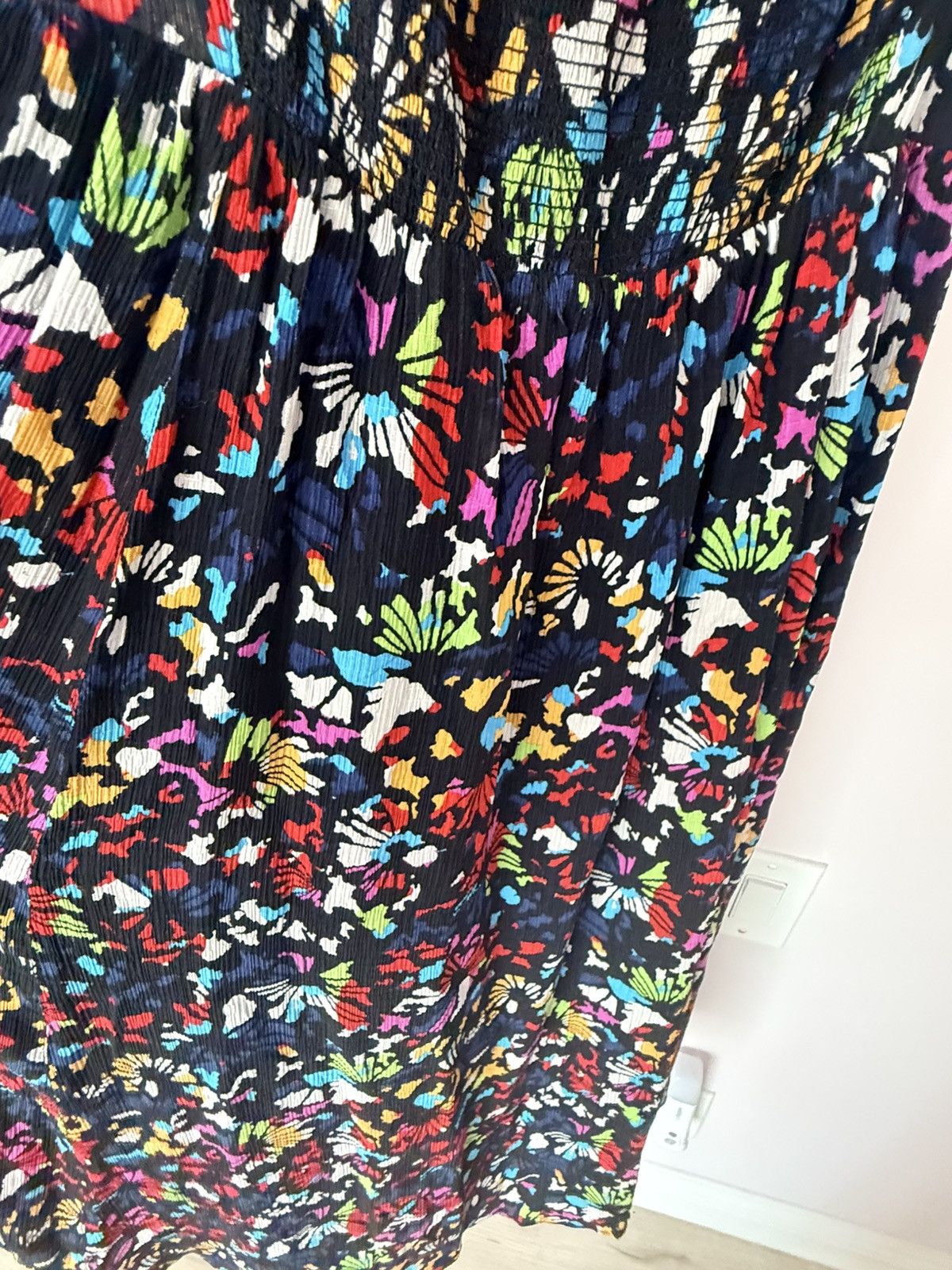 Tanya Taylor TANYA TAYLOR 100% Silk Floral Midi Dress S Smocked Waist Size S / US 4 / IT 40 - 4 Thumbnail