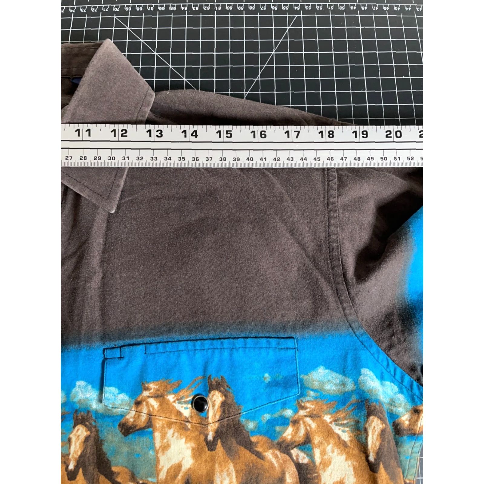 Vintage VINTAGE Panhandle Slim Western Shirt Men's Large Brown Running Horse Motif Cowboy Rodeo Shirt Size US L / EU 52-54 / 3 - 7 Thumbnail