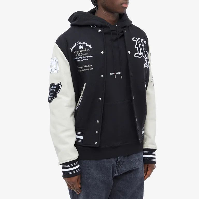 Amiri o1mle1024 Oversized Varsity Jacket in Black Size US M / EU 48-50 / 2 - 2 Thumbnail