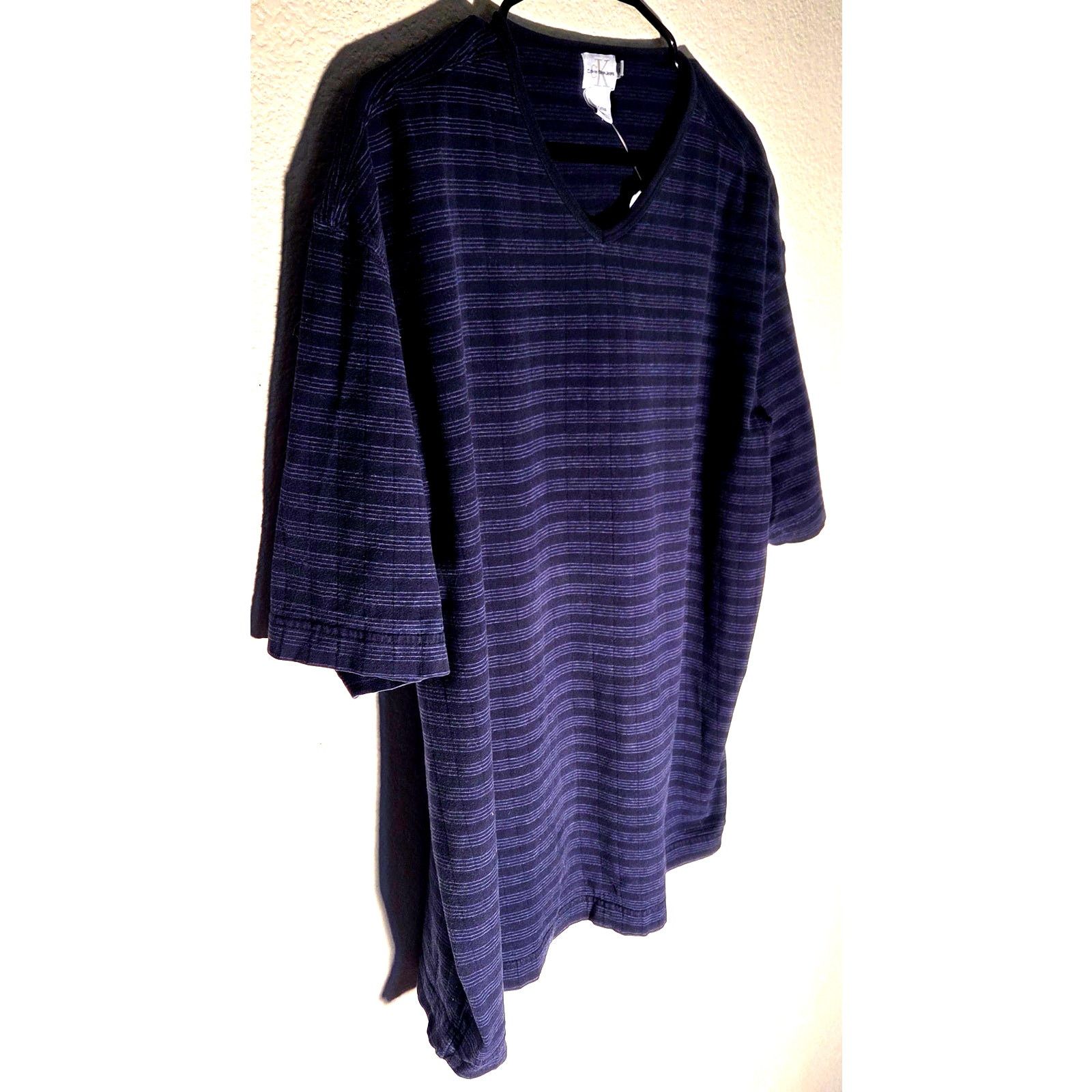 Calvin Klein Calvin Klein Blue Striped Quarter Sleeve Shirt - XL Size US XL / EU 56 / 4 - 3 Thumbnail