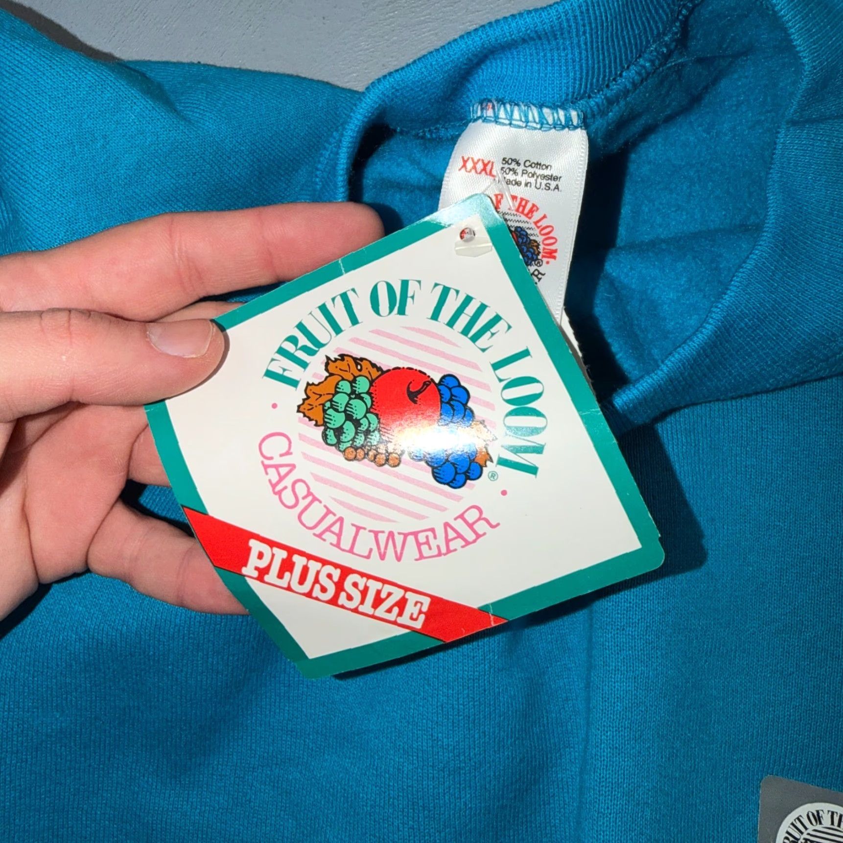 Fruit Of The Loom VTG Fruit of the Loom Sweatshirt Mens 3XL Blue Travel USA America Graphic Print Crew Neck Long Sleeve Pullover Fleece Cotton Vintage Size US XXL / EU 58 / 5 - 6 Thumbnail