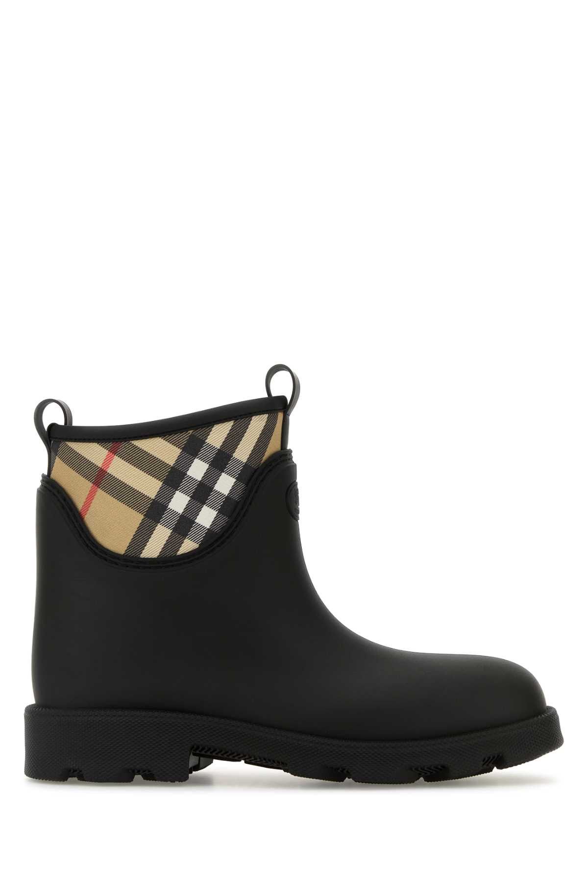 Burberry Black Rubber Marsh Stamp Ankle Boots Size US 9 / EU 42 - 1 Thumbnail