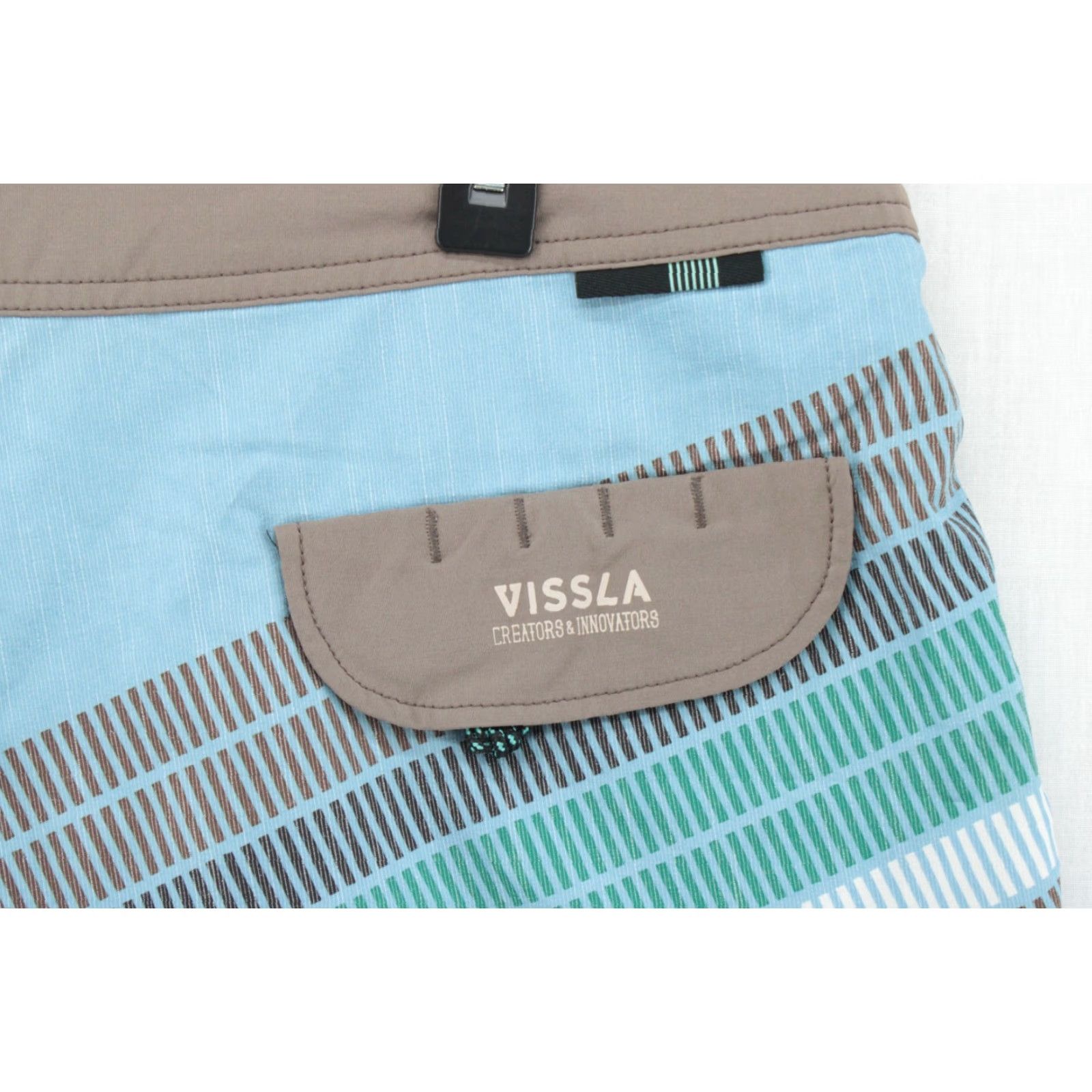 Vissla Vissla Board Shorts Men Size 36 Blue Striped Swim Trunks Beach Surfing Size US 36 / EU 52 - 4 Thumbnail