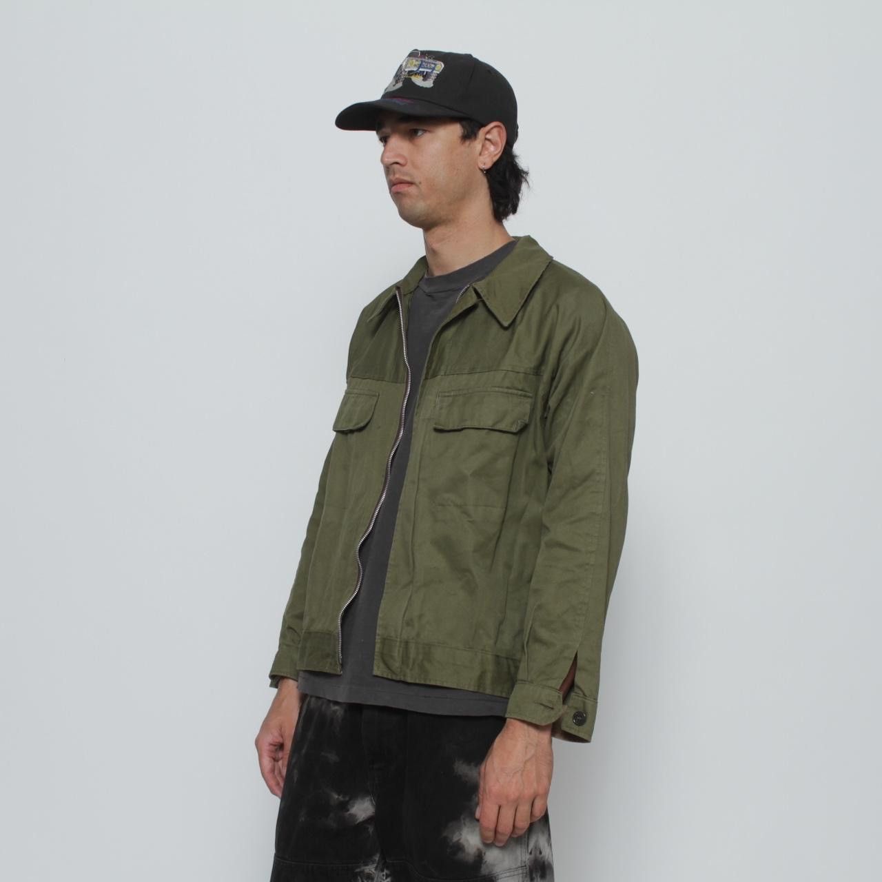 Vintage GREEN LIGHTWEIGHT BOXY MILITARY WORKWEAR JACKET Size US M / EU 48-50 / 2 - 2 Thumbnail