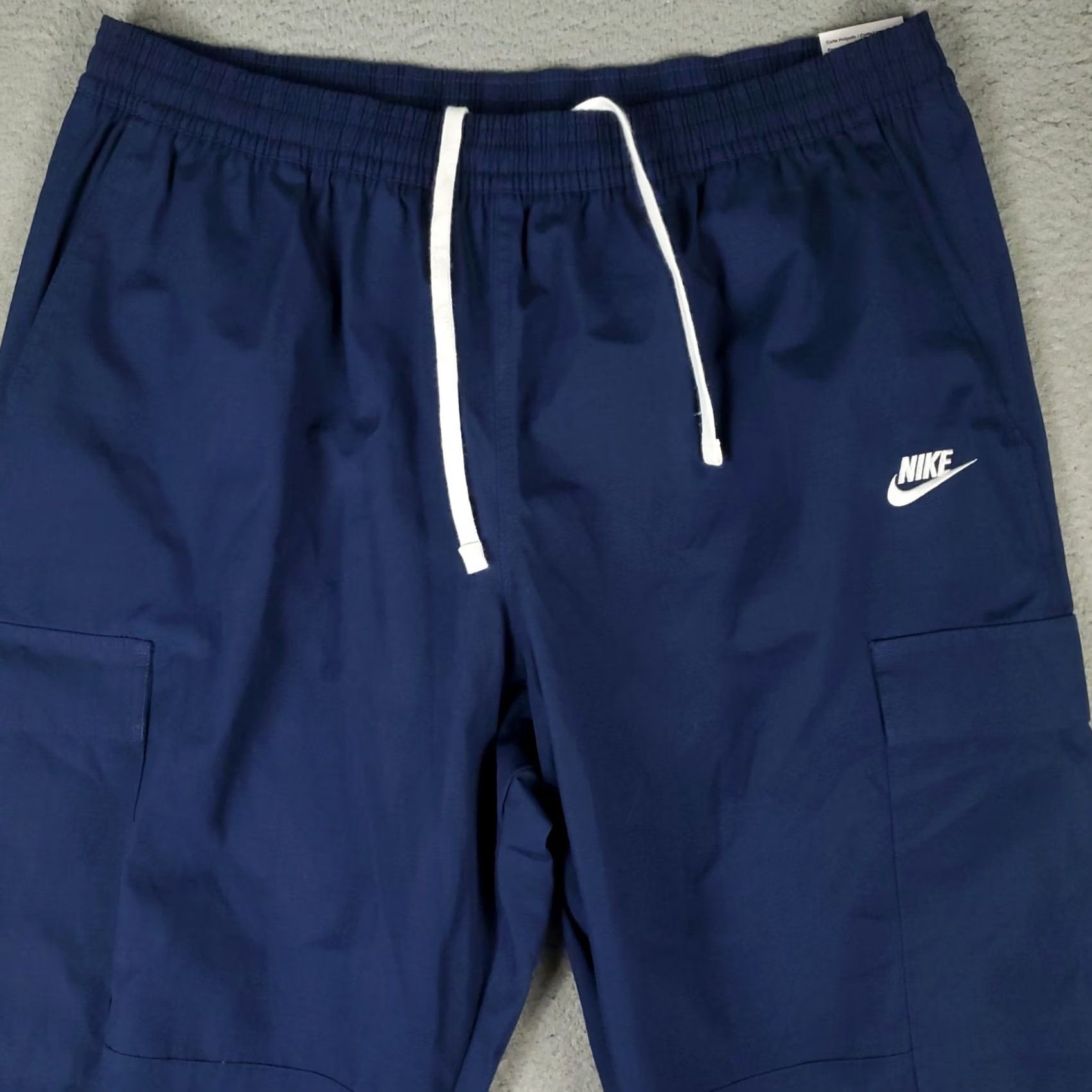 Nike Nike Pants Mens 2XL 36x30 Blue Cargo Drawstring Cotton Slash Pockets Size US 39 - 2 Thumbnail