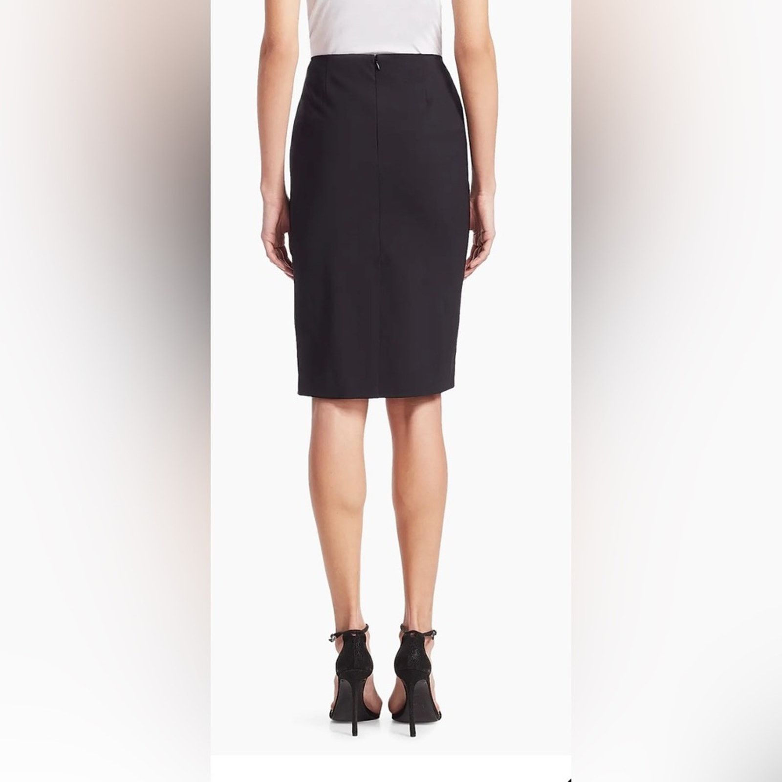 Theory Theory $255 Black Knee-Length Pencil Skirt Small Size 27" / US 4 / IT 40 - 4 Thumbnail