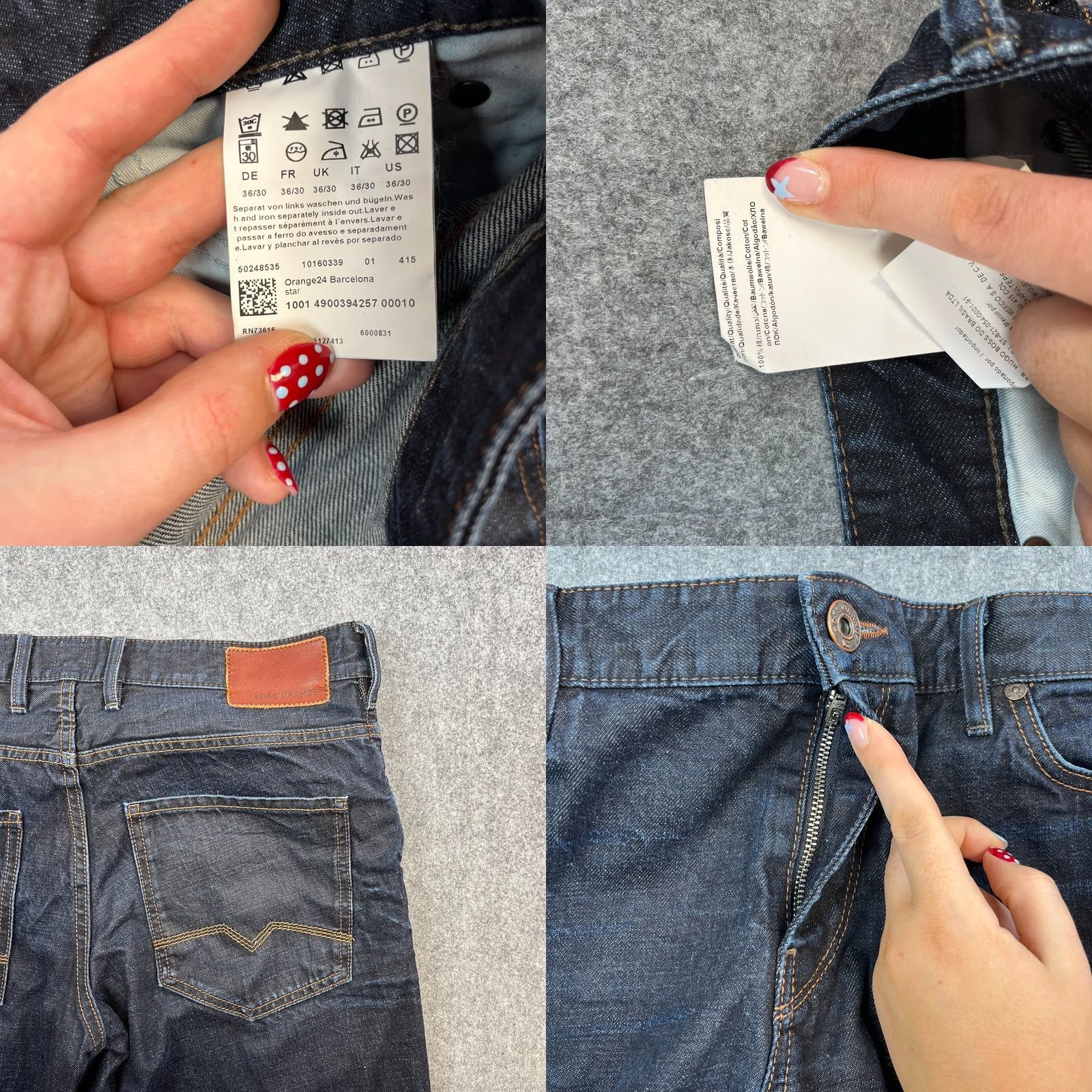 Hugo Boss HUGO BOSS Jeans Regular Straight 36 30 Dark Blue Indigo Whiskers Mens Denim 5-Pocket Design Size US 36 / EU 52 - 8 Thumbnail