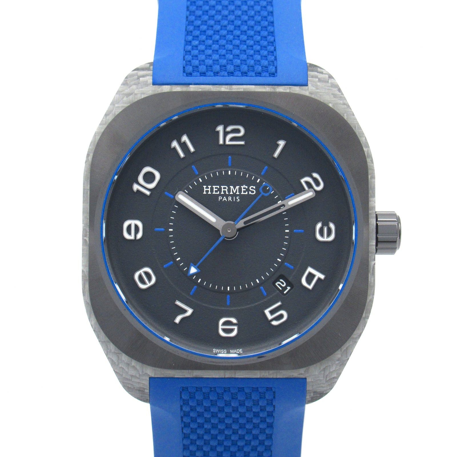 Hermes Hermes H08 Mens Watch Automatic Winding Titanium Rubber Belt Gray Size ONE SIZE - 1 Thumbnail