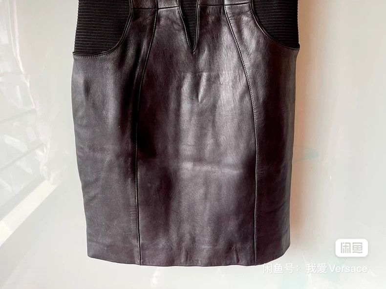 Versace Versace Genuine leather dress Size M / US 6-8 / IT 42-44 - 3 Thumbnail