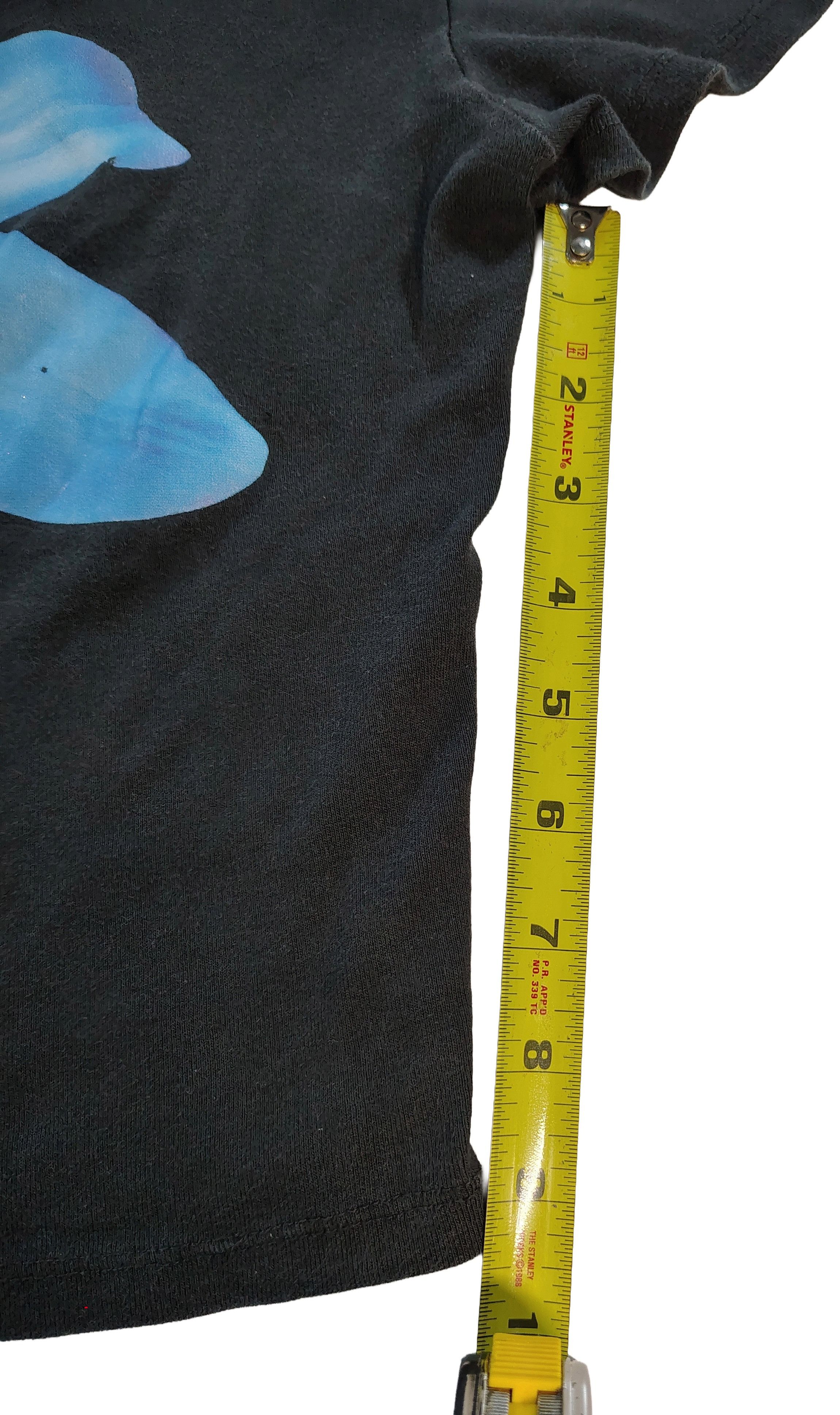 Other Women's Large Lucky 777 Blue Flower Graphic Crop Top Tee Size L / US 10 / IT 46 - 6 Thumbnail