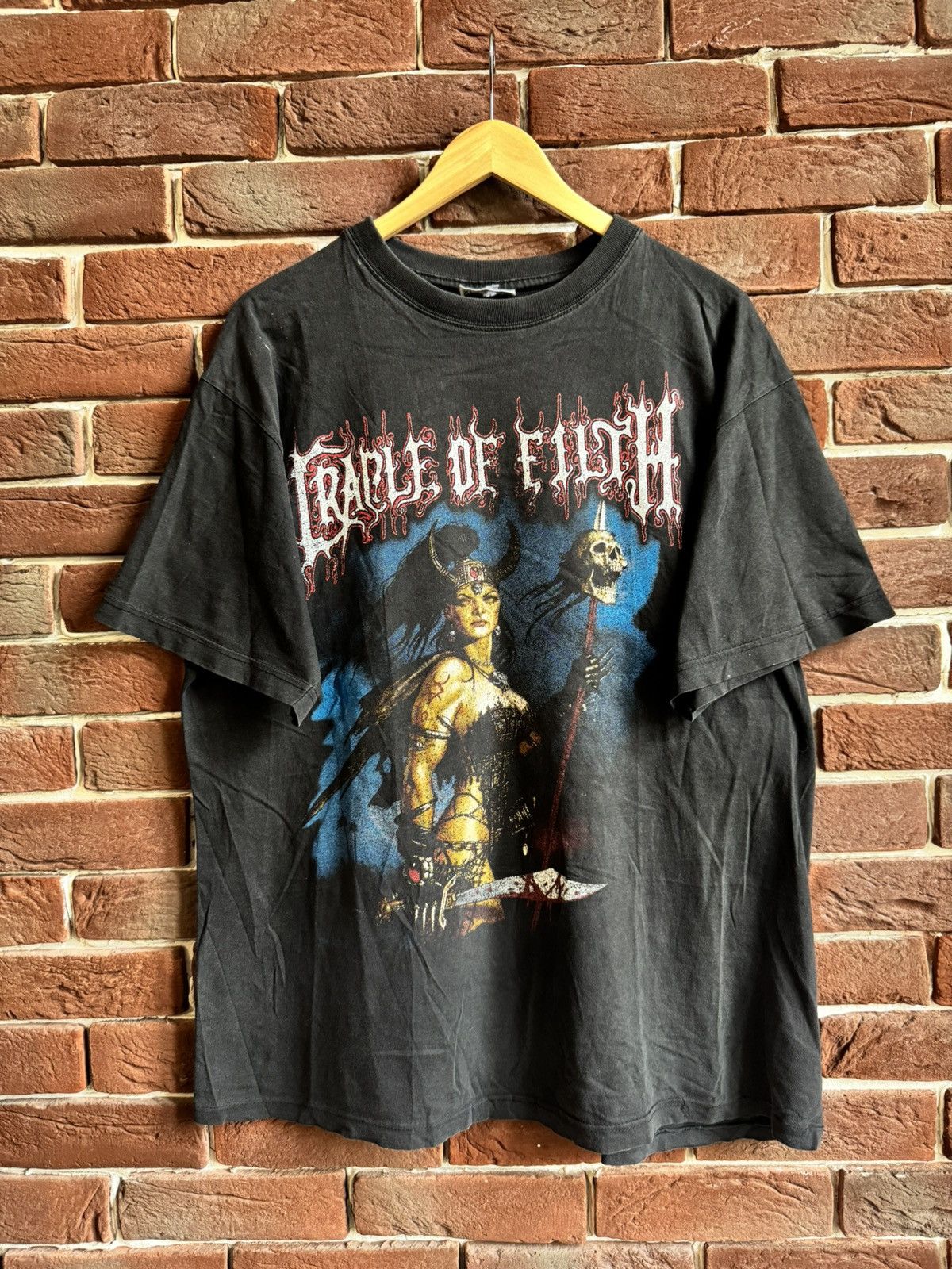 Band Tees Rare Vintage 90s Cradle Of Filth Boris Valejo Metal Band Tee Size US XL / EU 56 / 4 - 1 Thumbnail