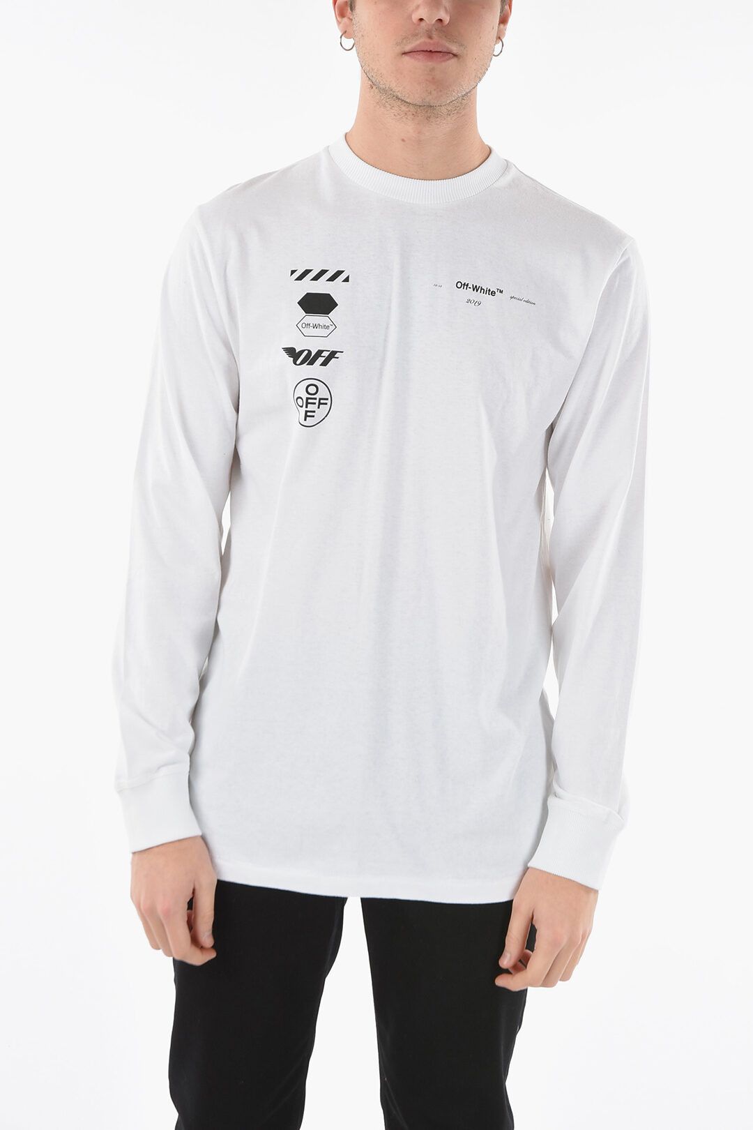 Off-White White Special Edition Racing Arrows Logo LS T-Shirt Size US L / EU 52-54 / 3 - 3 Thumbnail