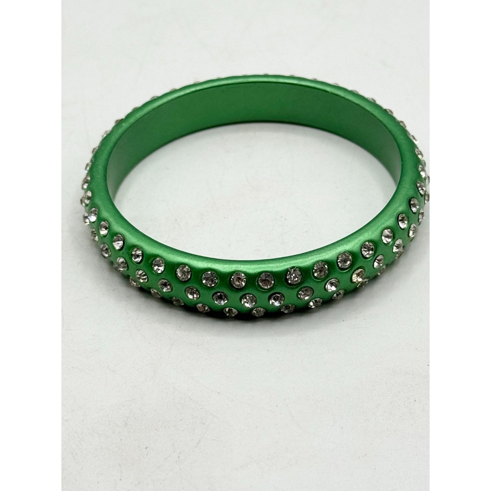 Vintage Vintage green rhinestone bangle bracelet Size ONE SIZE - 3 Thumbnail