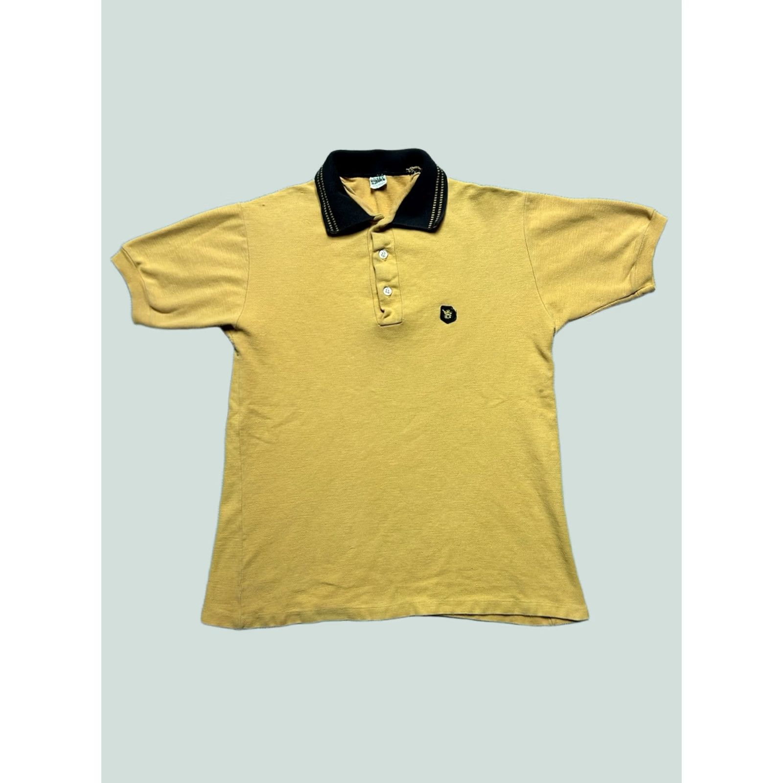 Vintage VINTAGE 50s 60s Polo Shirt Golf Black Yellow Cotton Knit Medium Men Short Sleeve Shirt Size US M / EU 48-50 / 2 - 1 Thumbnail