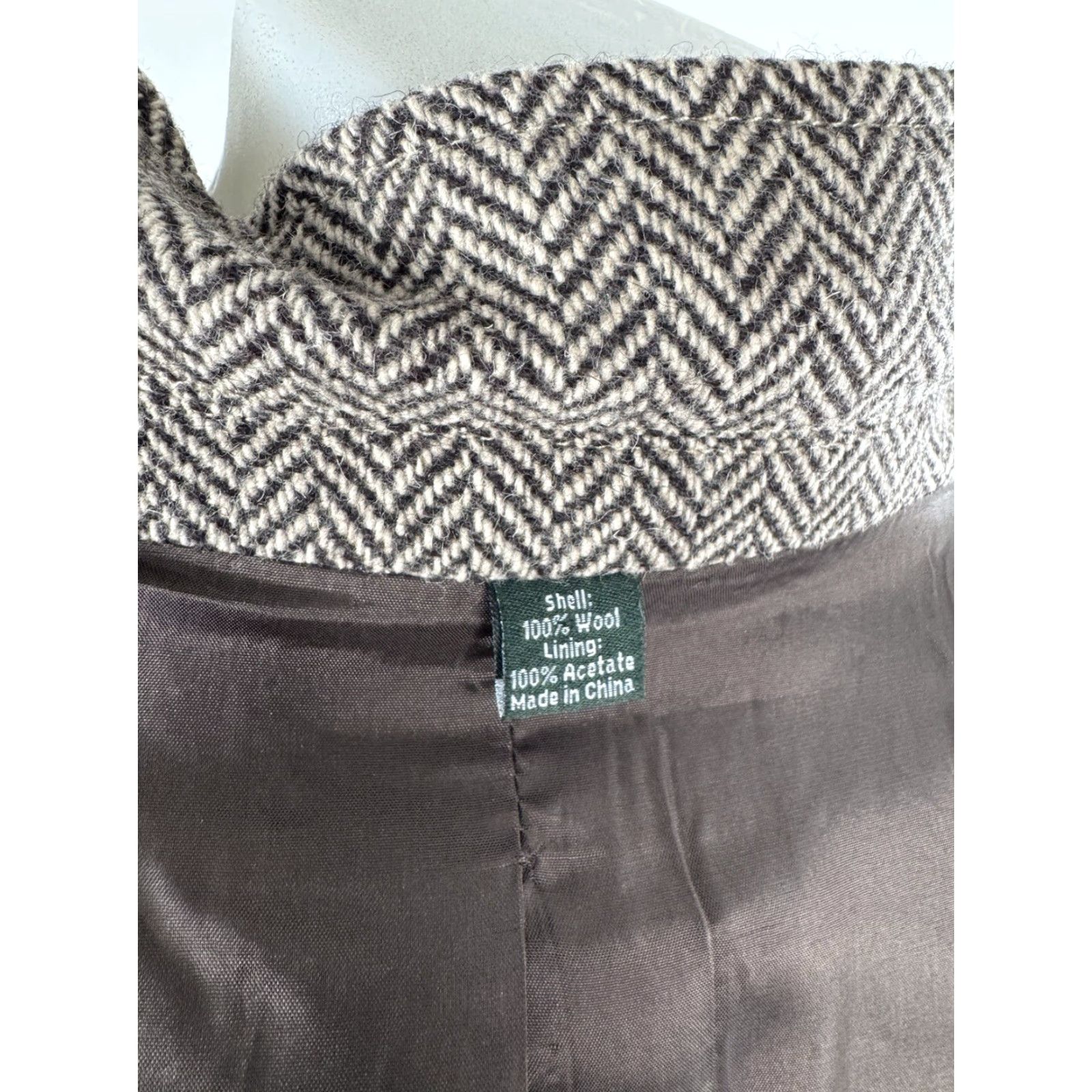 J.Crew J.CREW Blazer Wool Herringbone Tweed 3 Button 46 R Gray/Brown Men Regular Size 46 R Blazer Size 46R - 6 Thumbnail