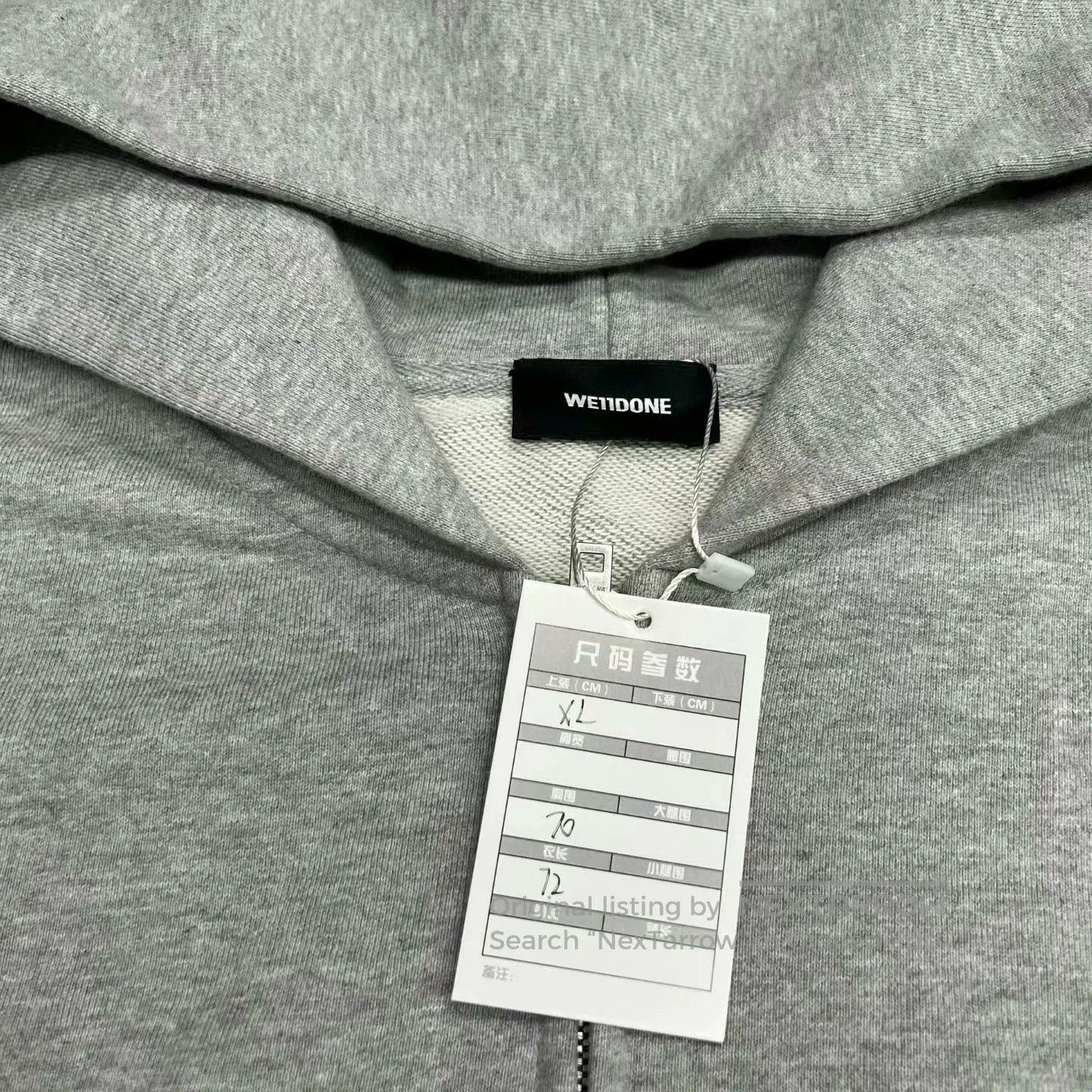 WE11DONE WE11DONE Zip-Up Hoodie in Gray XL. Size US XL / EU 56 / 4 - 4 Thumbnail