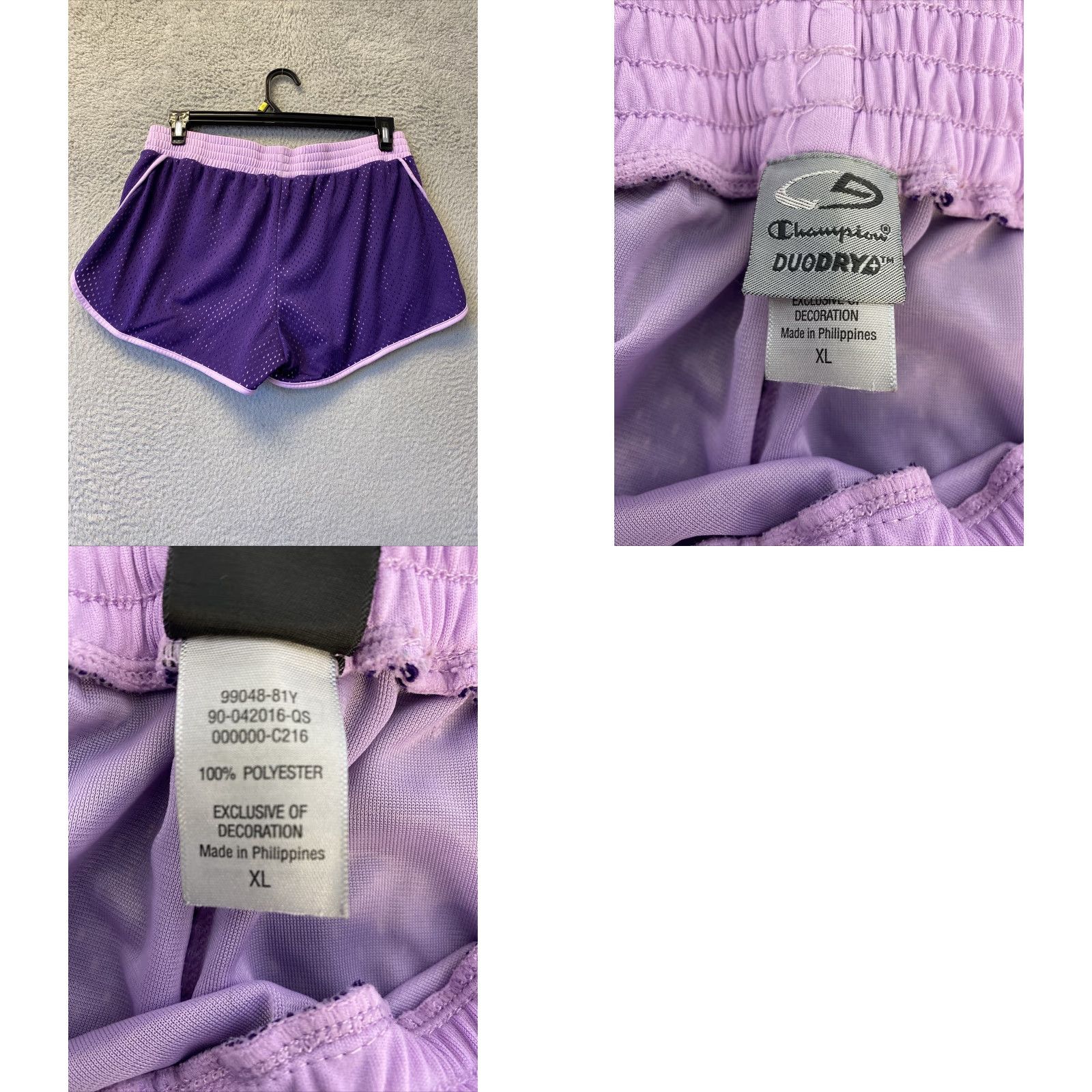 Champion Champion Duo Dry Womens Shorts Sz XL Purple Mid Rise 49-57 Size 40" / US 18 - 8 Thumbnail