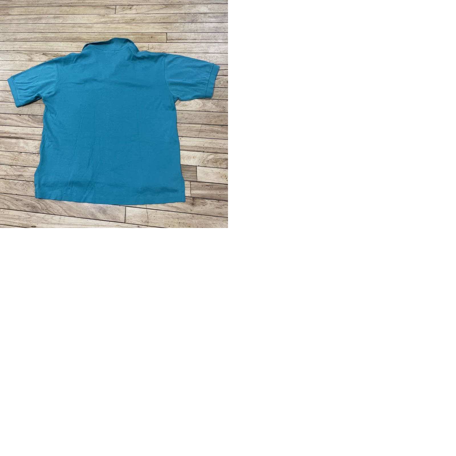 Vintage VINTAGE Polo Shirt Men XL Teal Blue Stretch Jersey Crop Single Stitch 90s USA Grunge Size US XL / EU 56 / 4 - 12 Thumbnail