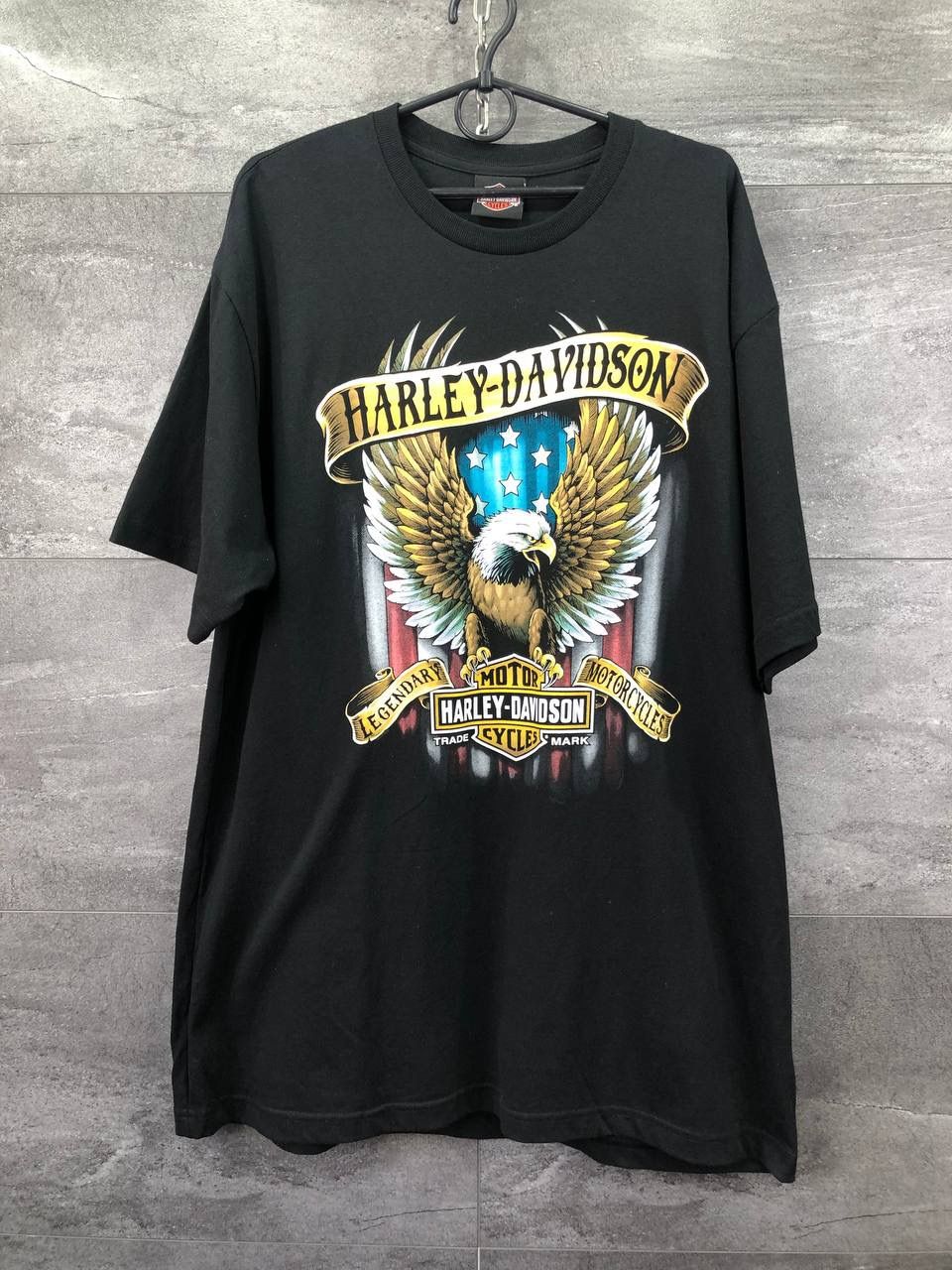 Pre-owned Harley Davidson Harley-davidson T -shirt Mens Big Logo Usa In Black