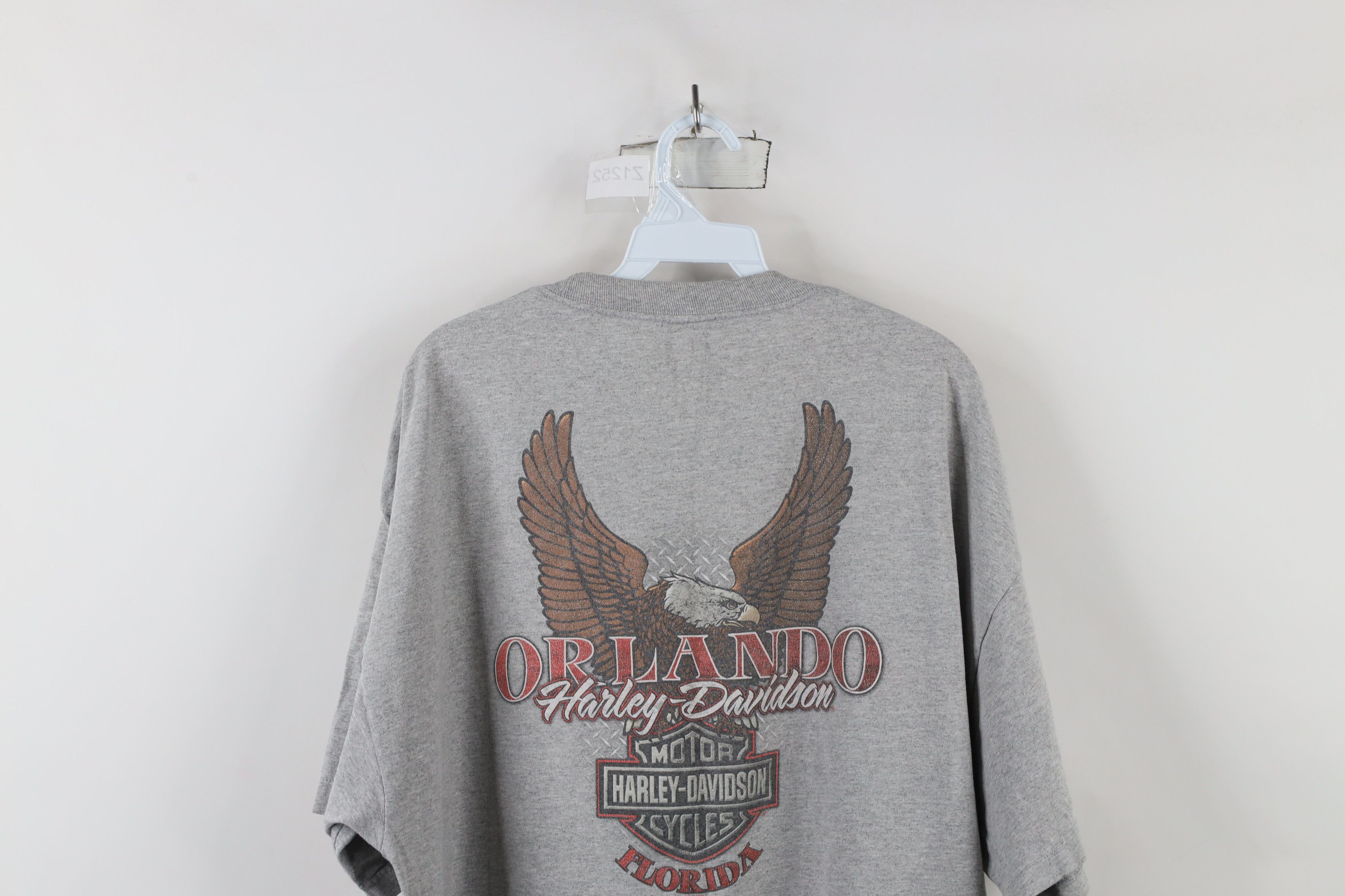 Harley Davidson × Vintage Vitnage Y2K Harley Davidson Big Logo Eagle T-Shirt Gray Size US XXL / EU 58 / 5 - 13 Thumbnail
