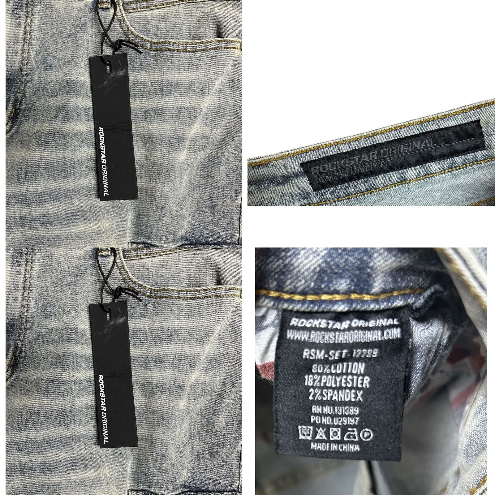 Vintage Rockstar Jeans Men 40 Burain Blue Baggy Fit Distressed Cargo Pocket 5-Pocket Denim Relaxed Adult Regular Size 40 Blue Size US 40 / EU 56 - 8 Thumbnail