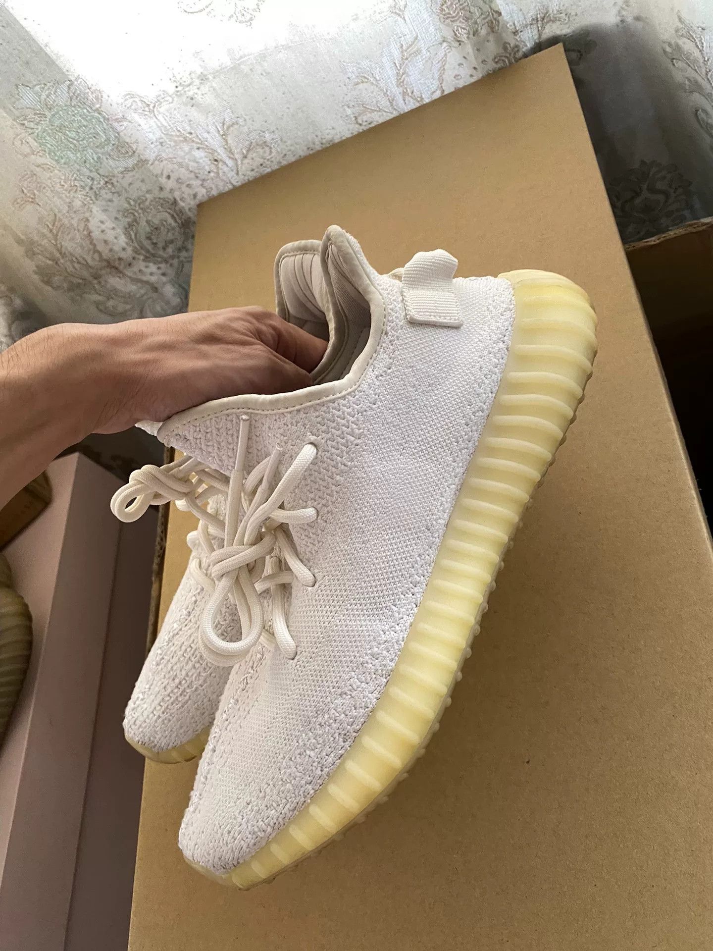 Adidas Adidas YEEZY350 White Lowtop Sneakers 42 Men Size US 9 / EU 42 - 1 Thumbnail