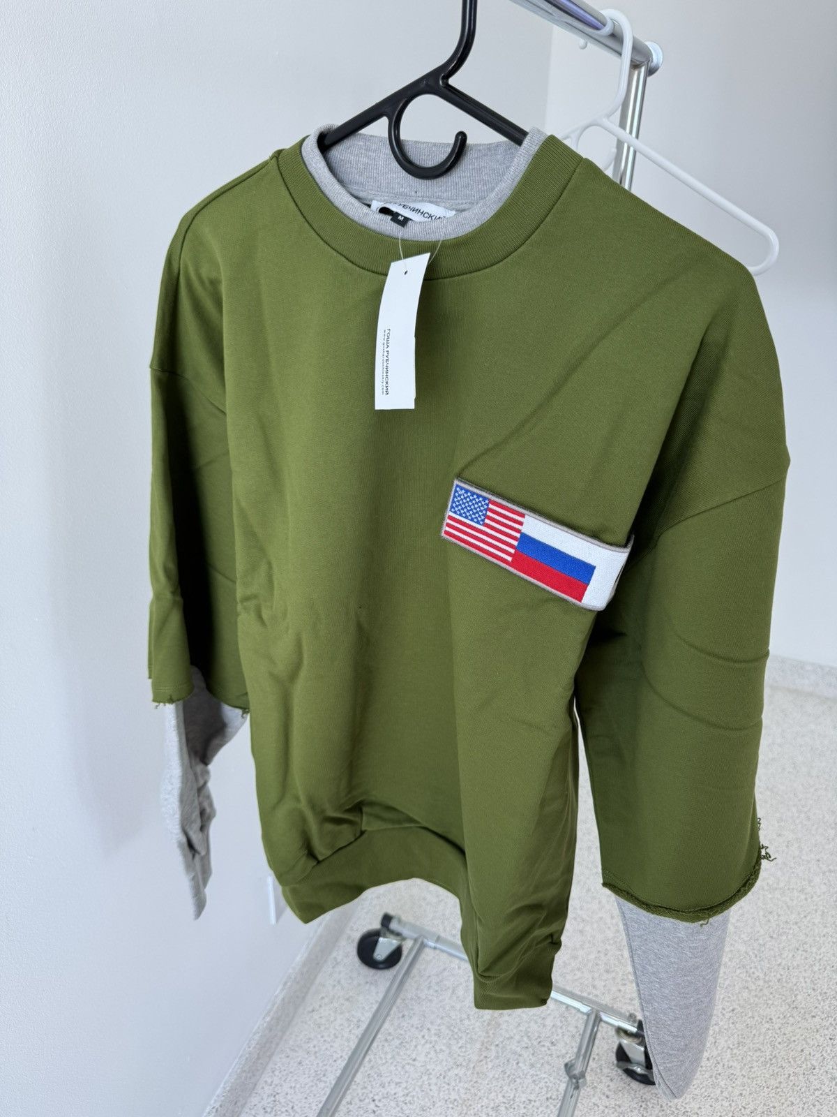 Gosha Rubchinskiy GOSHA RUBCHINSKIY DOUBLE SLEEVE FLAG SWEAT Size US M / EU 48-50 / 2 - 7 Thumbnail