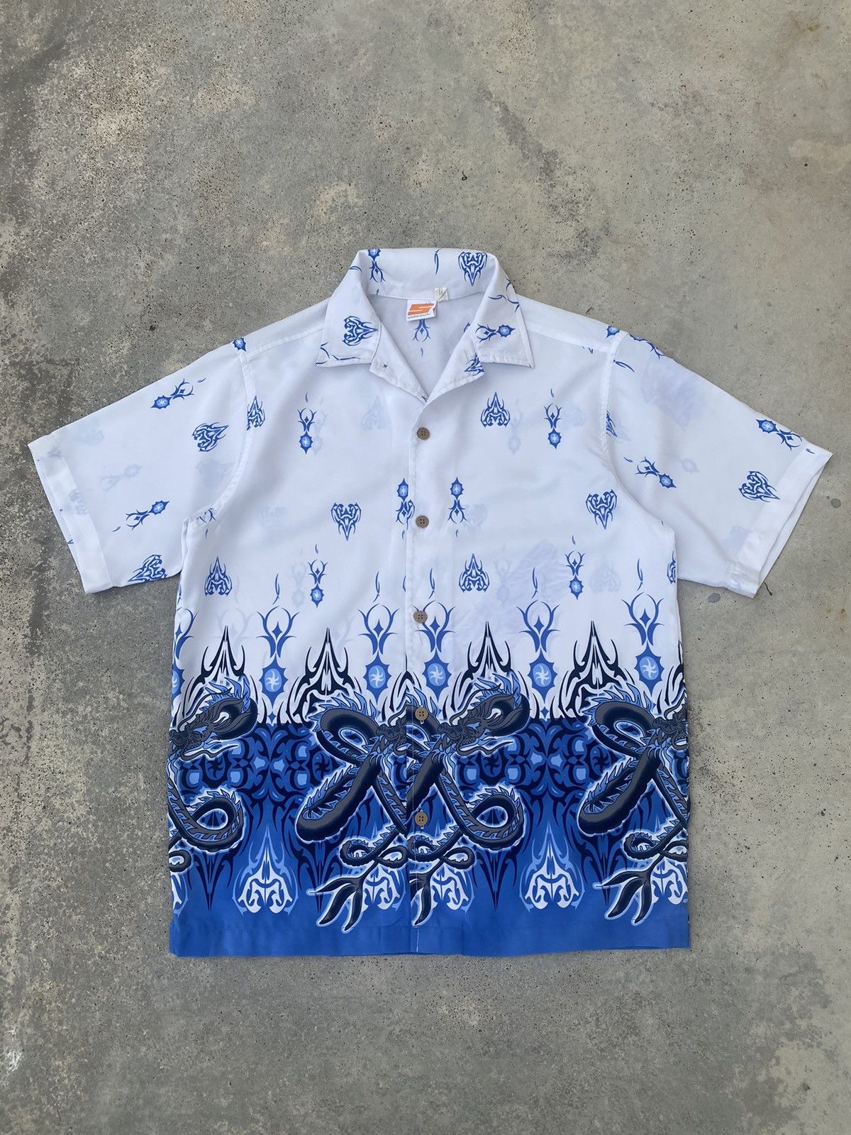 Sideout Vintage Sideout Flames Dragon Jnco Styled Button Up Shirt Size US M / EU 48-50 / 2 - 1 Thumbnail