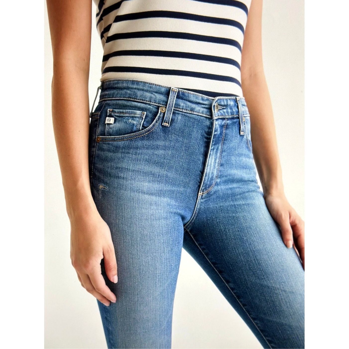 Other AG-ED Denim Skinny Ankle HighRise Skinny Cloud Soft Denim 32 Size 32" / US 10 / IT 46 - 4 Thumbnail