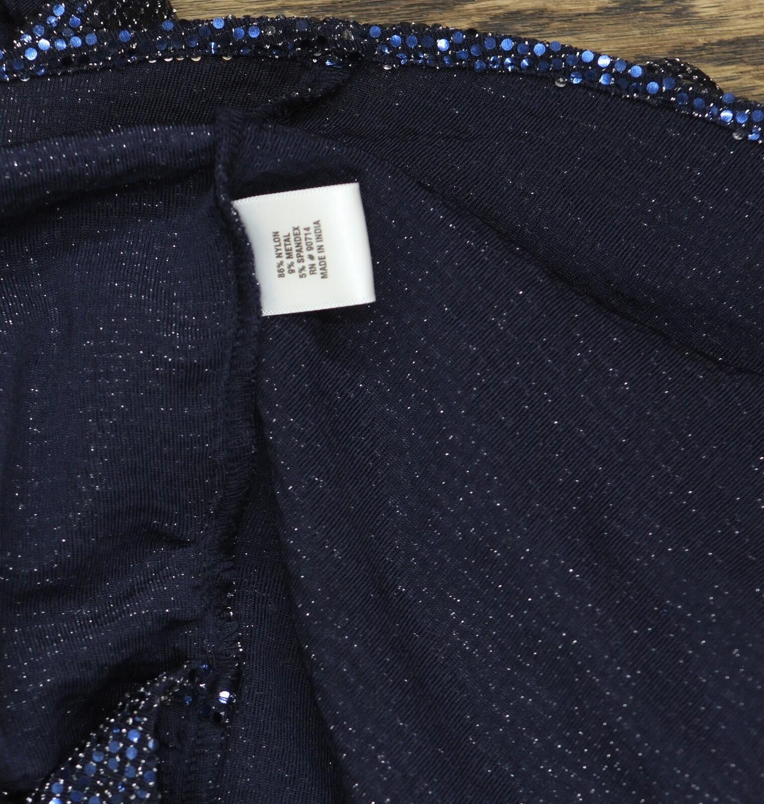 Other Nwt Msk V Sleeve Sequin Knit Blouse Top Shirt Navy Blue 1x Size XL / US 12-14 / IT 48-50 - 5 Thumbnail