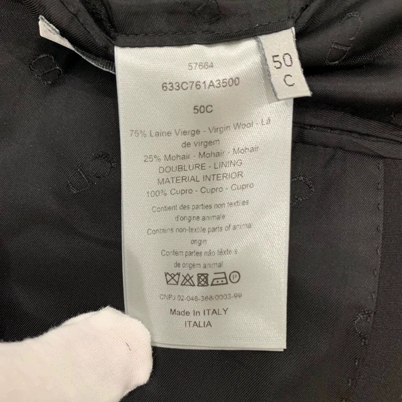 Dior Dior Black lapel wool suit 2501-Nextarrow Size 50R - 6 Thumbnail