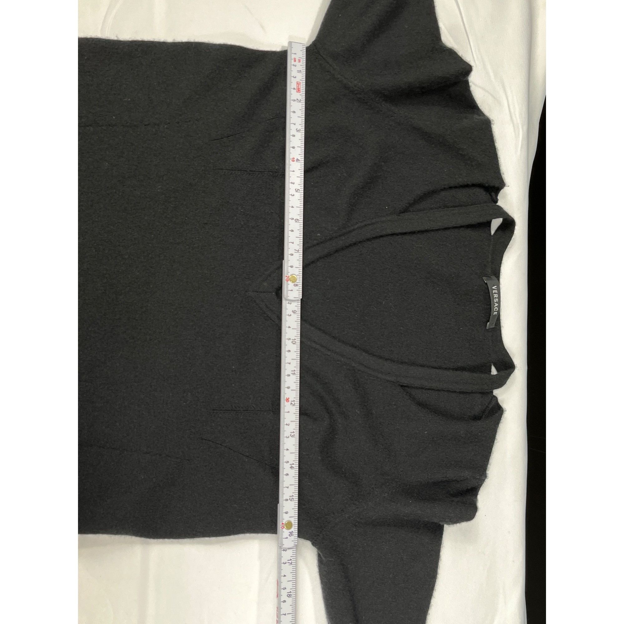 Versace Versace Womens Black V Neck Long Sleeve Sweater Size 42 SKU Size M / US 6-8 / IT 42-44 - 5 Thumbnail