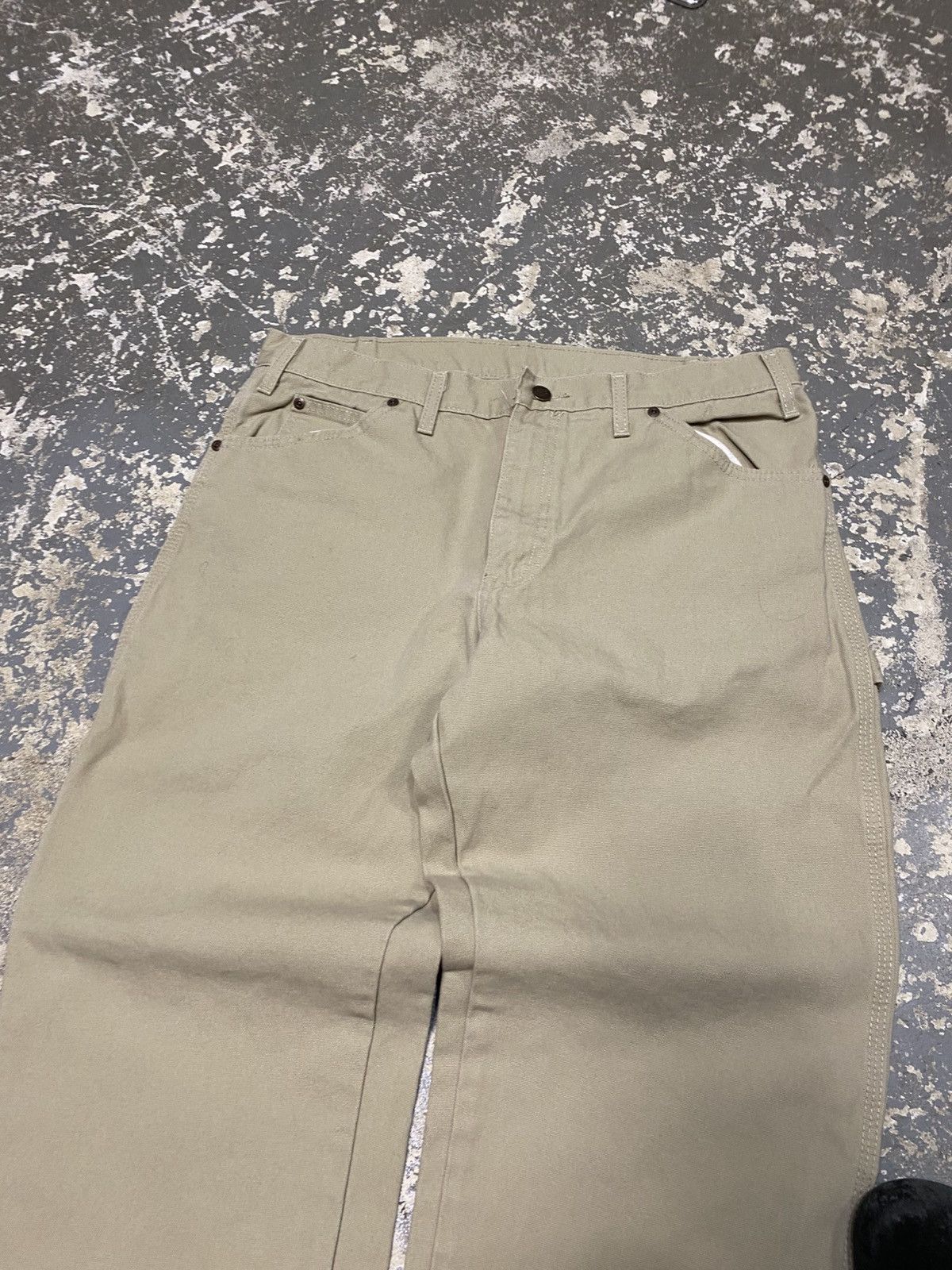 Carhartt × Dickies × Vintage Vintage Dickies Tan Cream Carpenter Baggy Fit Pants Size US 35 - 11 Thumbnail