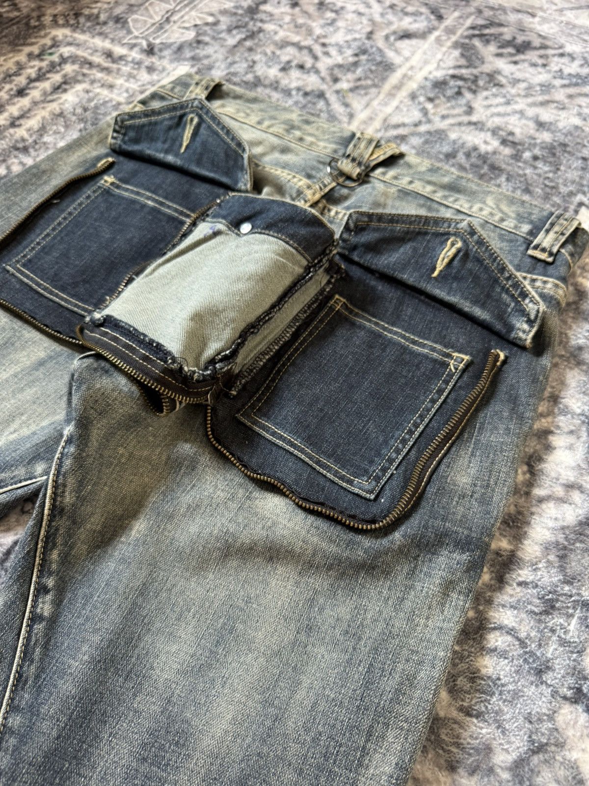 PPFM × The Smiths 2000s PPFM Japan Curve Leg Gun Pocket Jeans Size US 30 / EU 46 - 15 Thumbnail