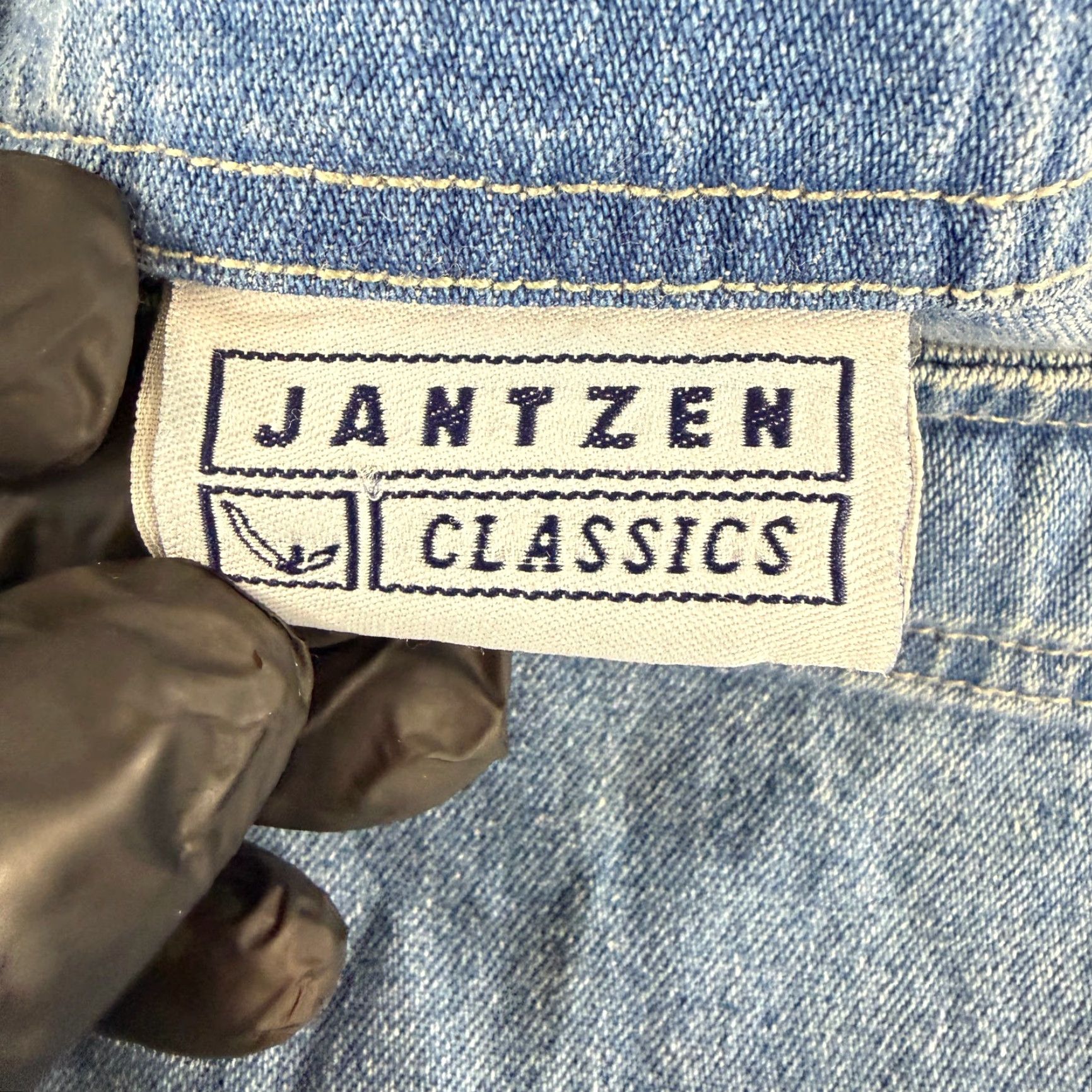 Jantzen VINTAGE Jantzen Denim Overall Dress Womens Small Blue 100% Cotton Midi Sleeveless Square Neck Pockets Casual 90s City Classic College - Womens Size 28" / US 6 / IT 42 - 6 Thumbnail
