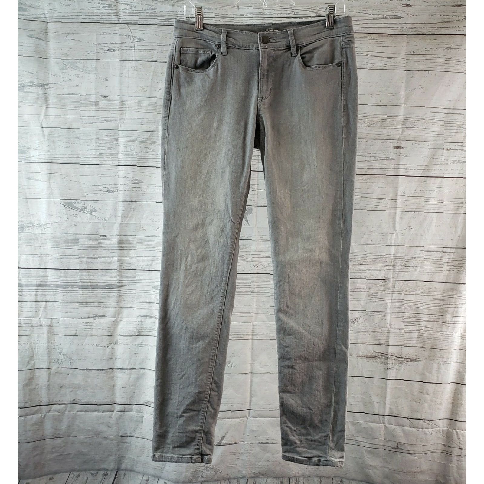 Loft VINTAGE Ann Taylor LOFT Womens Modern Skinny Jeans Sz 6 Solid Gray Low Rise Size 28" / US 6 / IT 42 - 2 Thumbnail