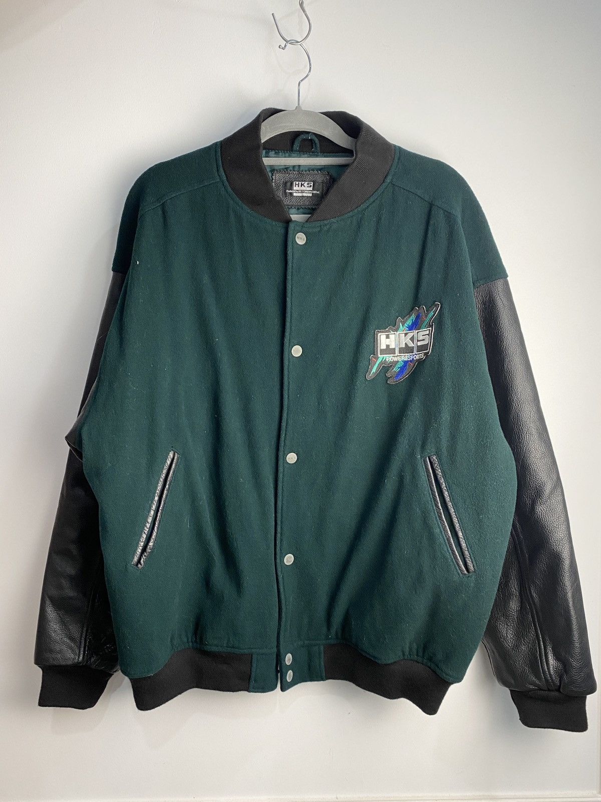 Japanese Brand 90s HKS Motorsport Varsity Jacket Size US L / EU 52-54 / 3 - 3 Thumbnail