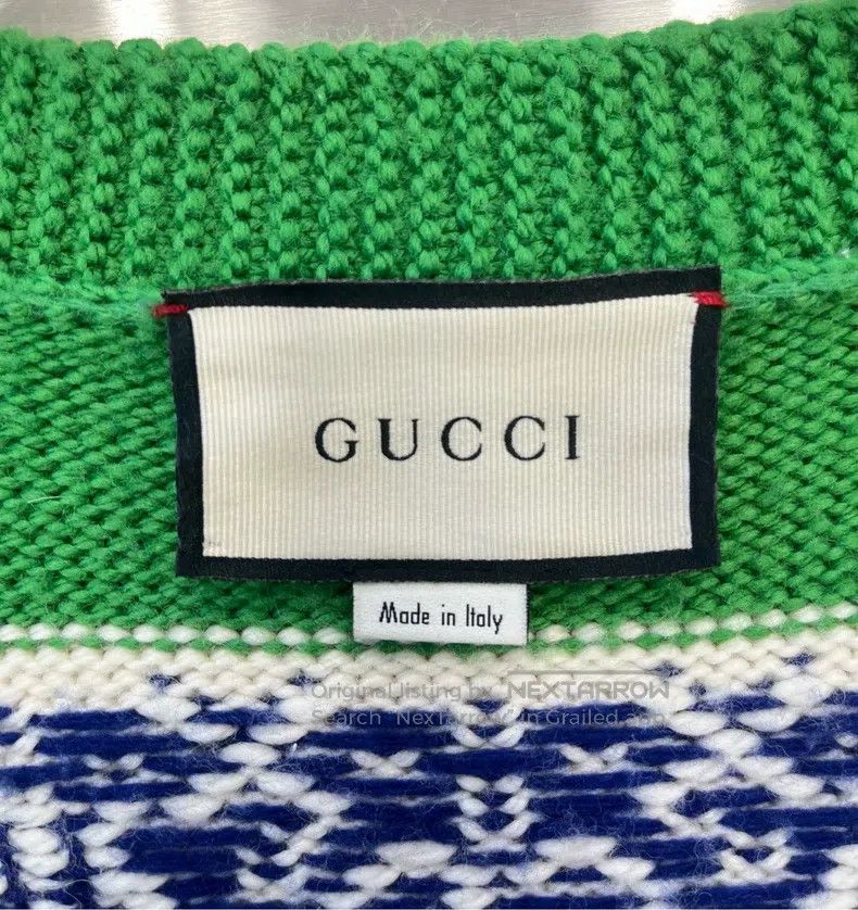 Gucci Gucci White and green striped GG knitted cardigan coat Size XS / US 0-2 / IT 36-38 - 3 Thumbnail