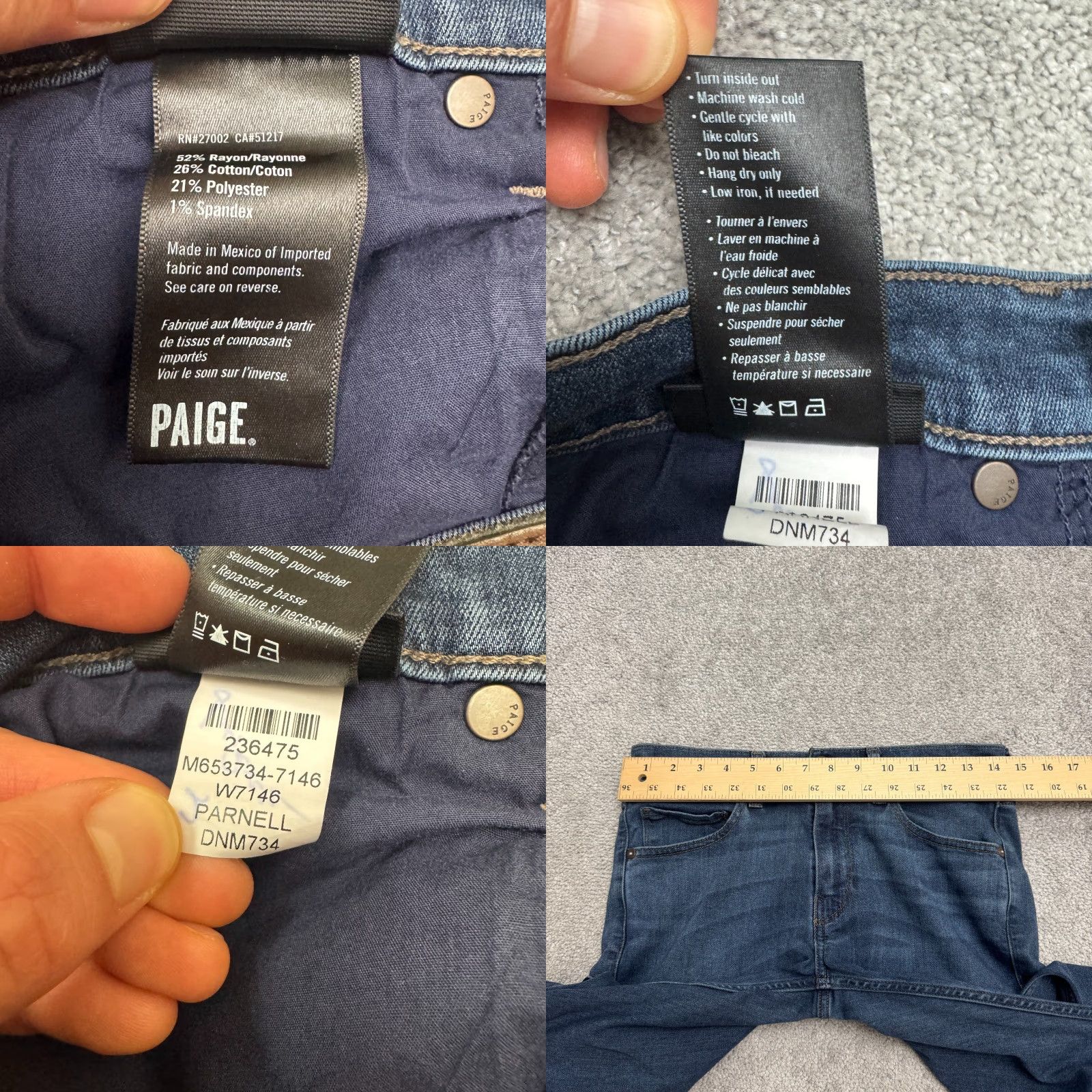 Paige Paige Lennox Slim Straight Denim Jeans Womens 28 Parnell Blue Dark Wash Jeans Size 28" / US 6 / IT 42 - 8 Thumbnail