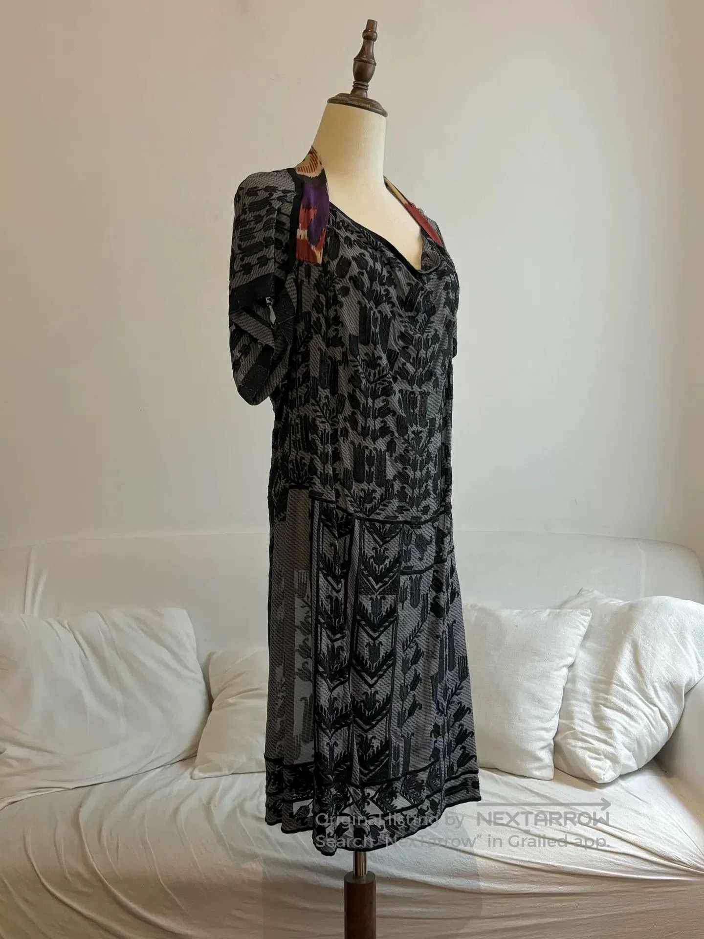 Dries Van Noten drapes and tulip print silk dress. Size M / US 6-8 / IT 42-44 - 3 Thumbnail