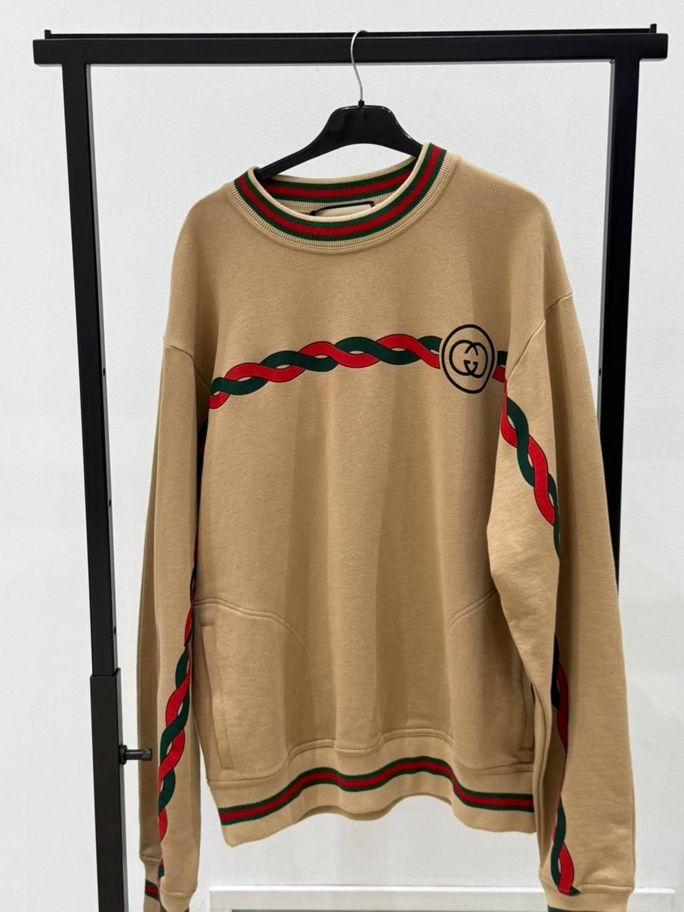 Gucci CC28 Interlocking G Torchon Cotton Sweatshirt in Brown Size US L / EU 52-54 / 3 - 1 Thumbnail