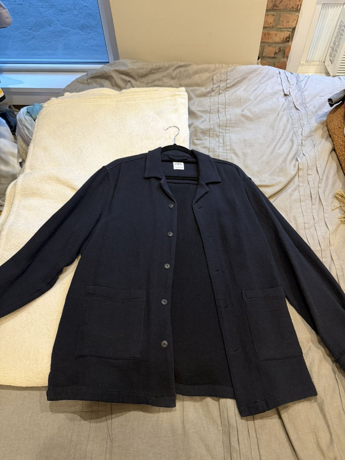 Zara Zara Navy Blue XL Chore Coat Size US XL / EU 56 / 4 - 2 Thumbnail