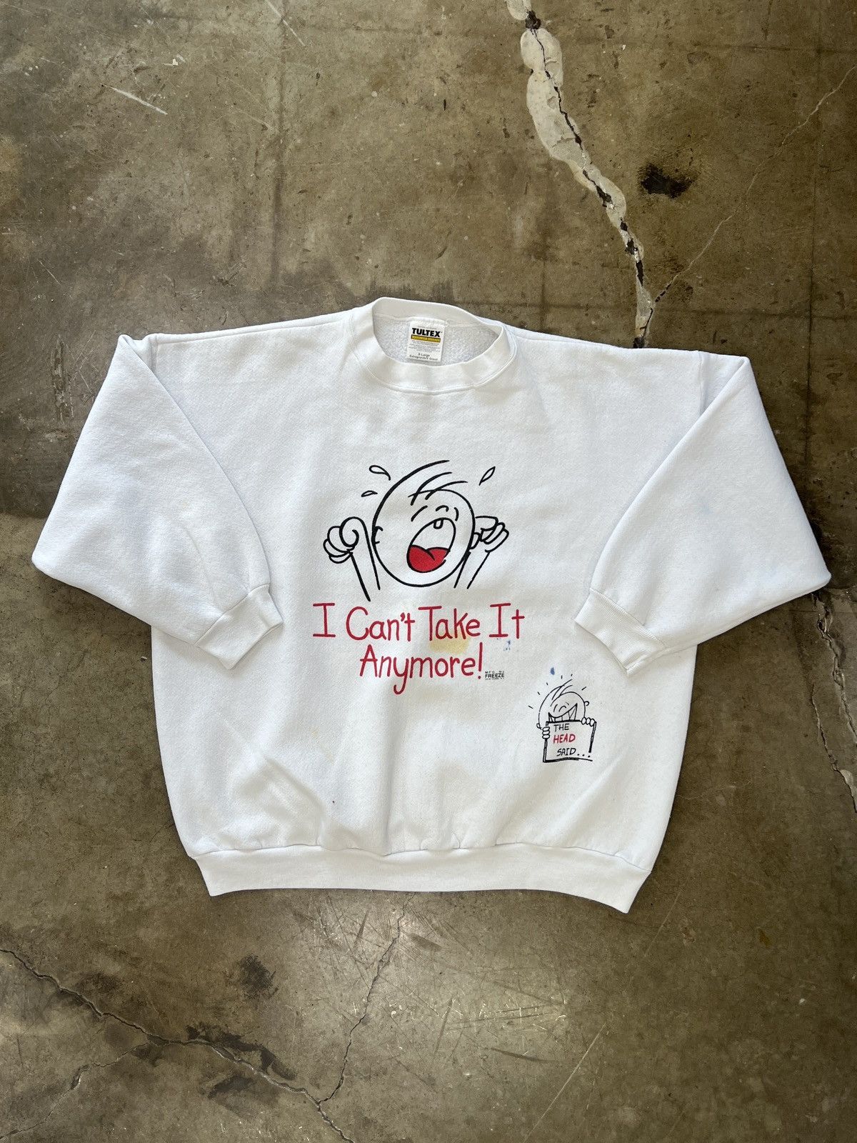 Vintage Vintage I Can't Take It Cry Baby Head Said Crewneck XL Size US XL / EU 56 / 4 - 2 Thumbnail