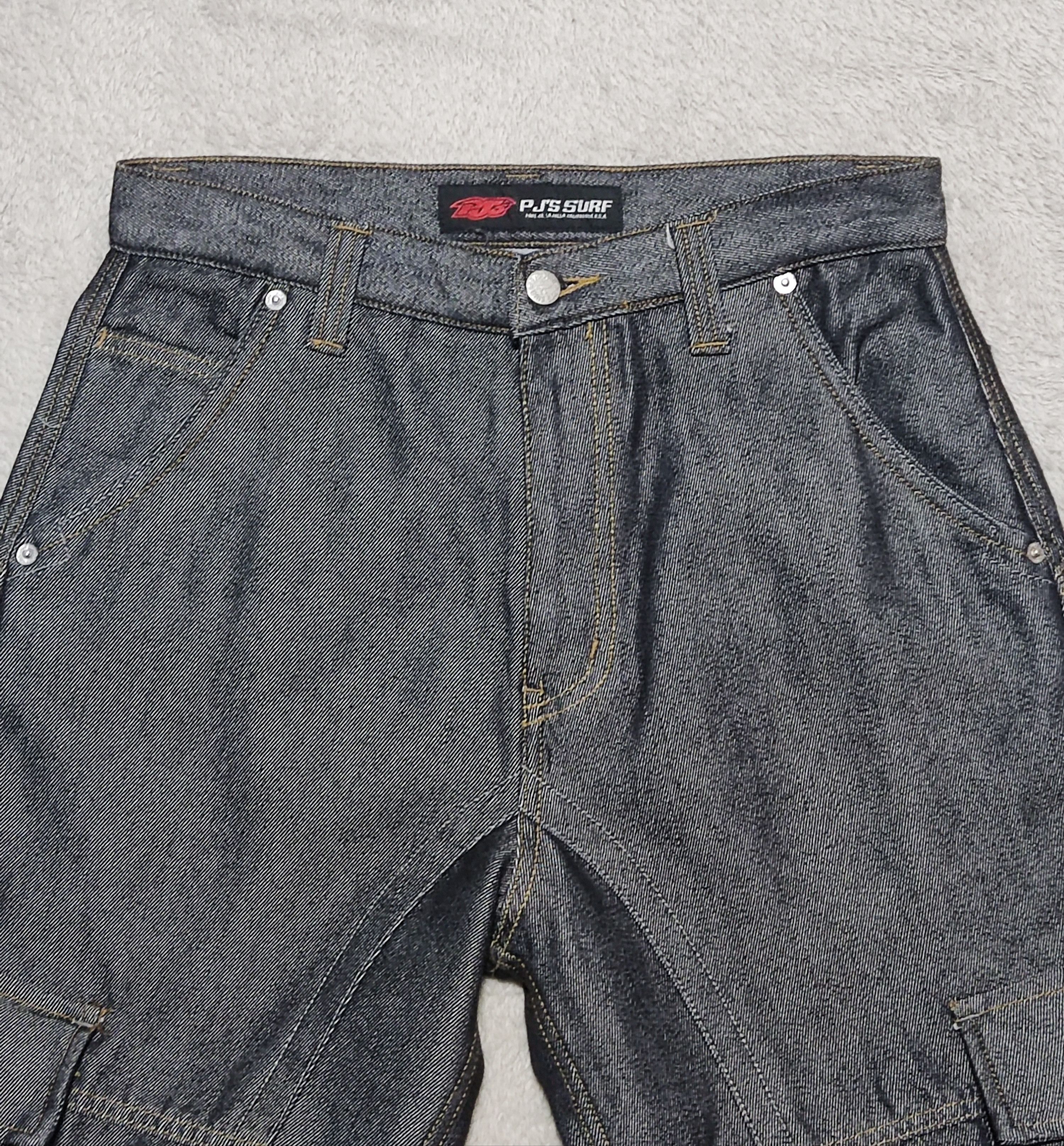 Japanese Brand PJ'S SURF Waxed La Jolla California Baggy Cargo Denim Pants Size US 30 / EU 46 - 3 Thumbnail