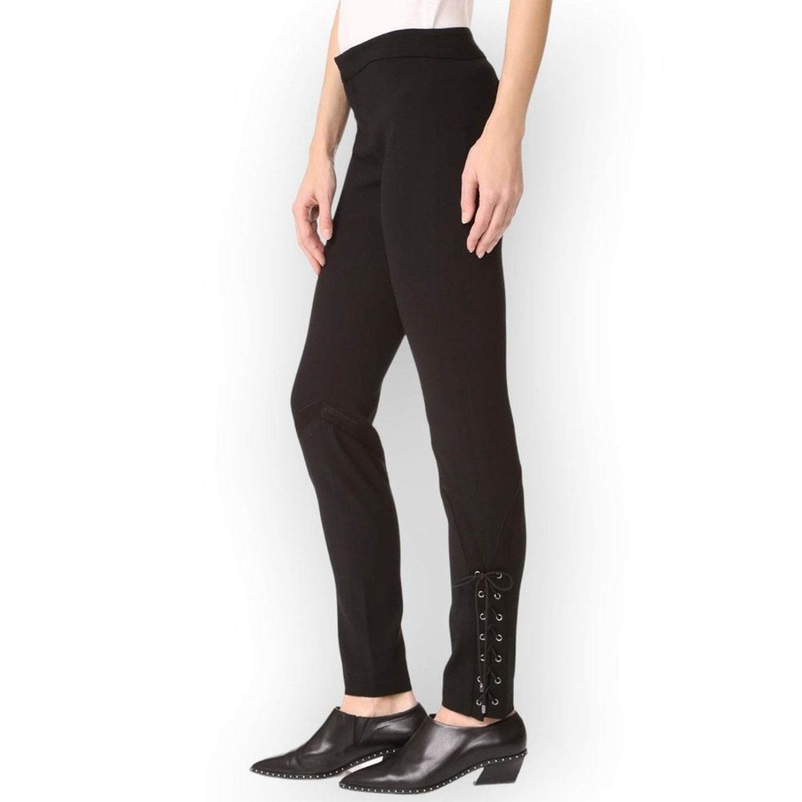 Haute Hippie Haute Hippie Lace-Up Skinny Pants Black Size 8 Size 30" / US 8 / IT 44 - 1 Thumbnail