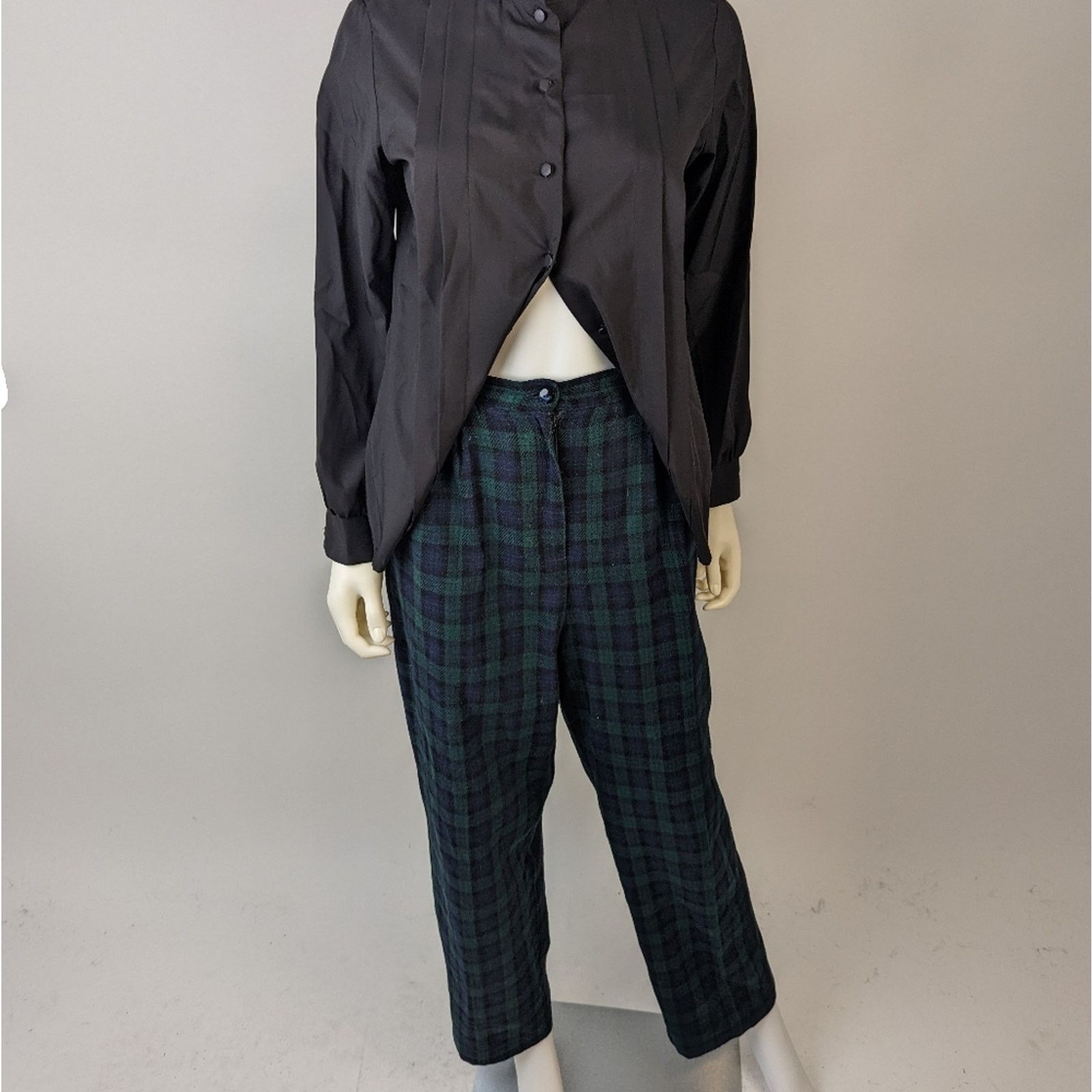 Vintage Vintage 80's Savannah Plaid Wool High Waisted Pants 14 Size 34" / US 12 / IT 48 - 5 Thumbnail