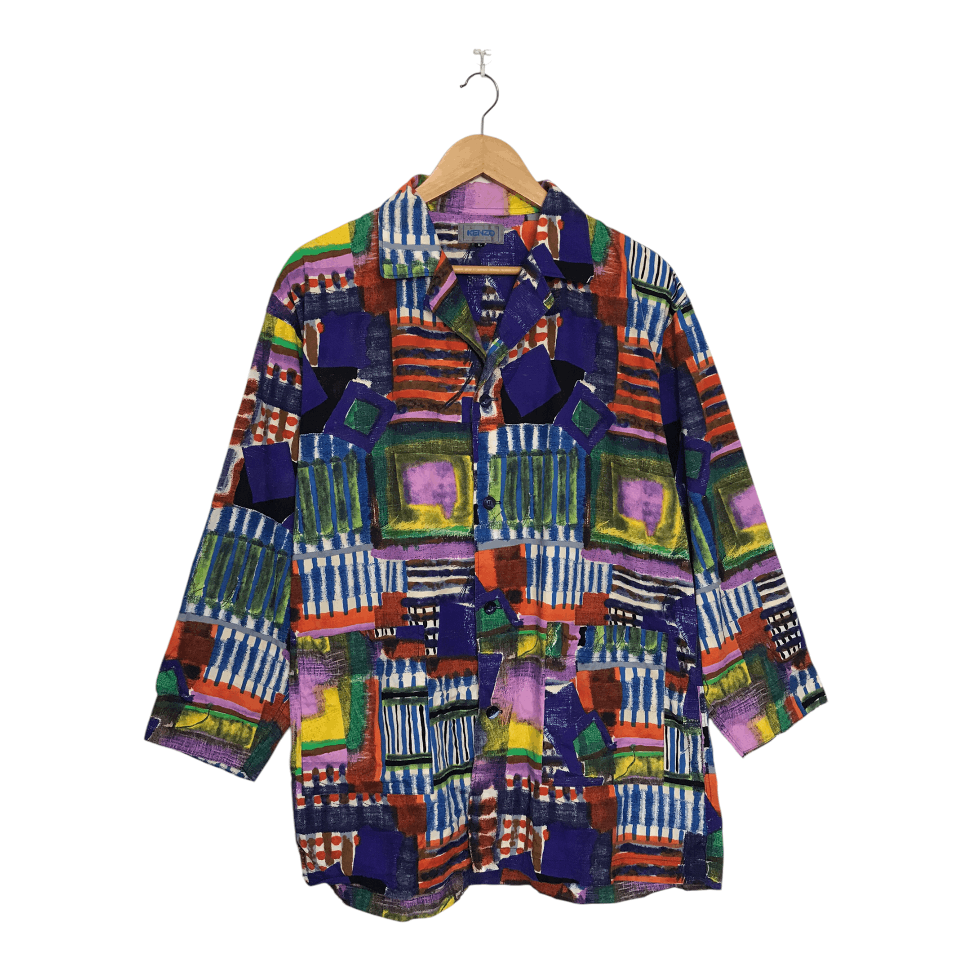 Japanese Brand × Kenzo × Vintage Vintage Kenzo Art Multicolour Button Shirt Size US L / EU 52-54 / 3 - 1 Thumbnail