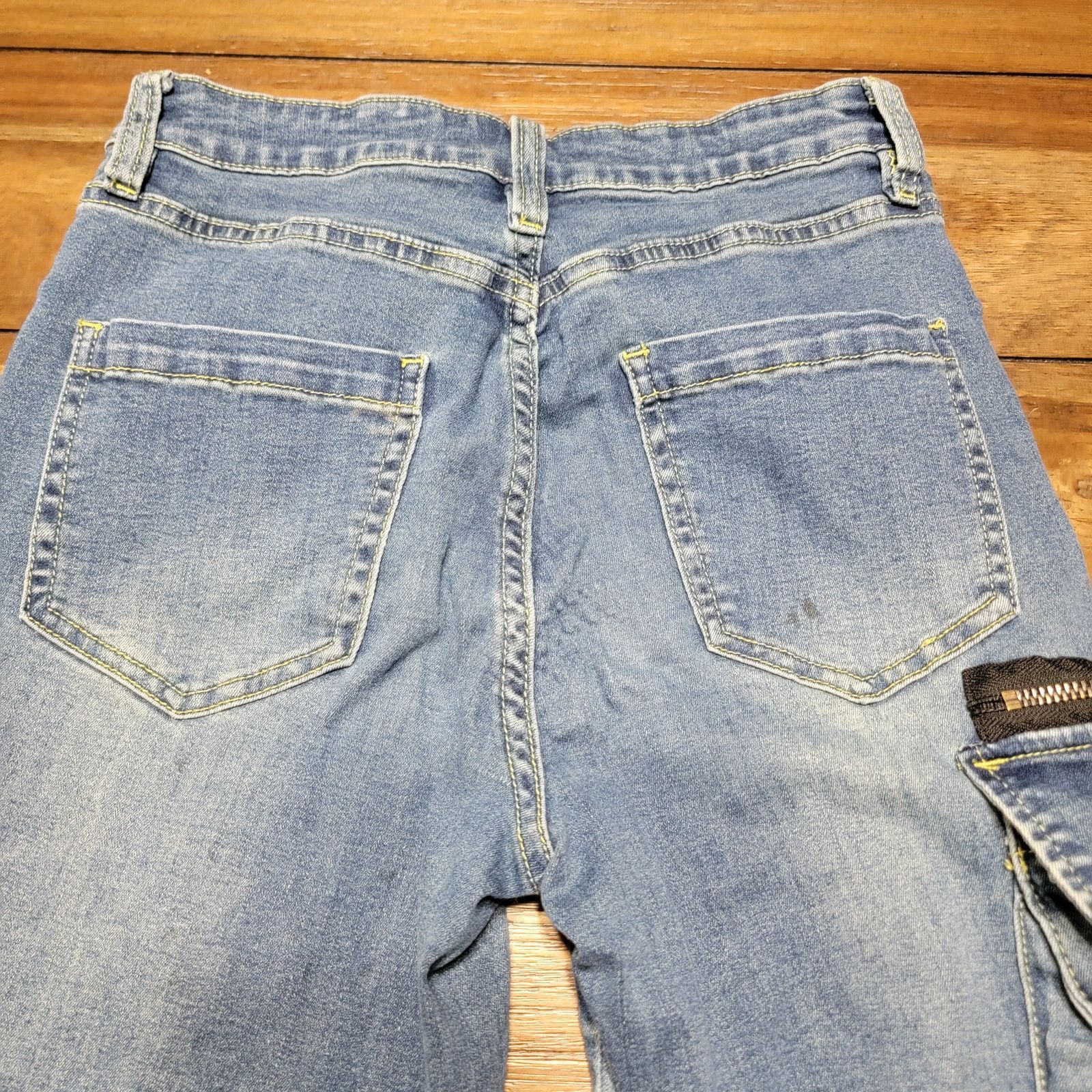 Hot Topic Destructed Zipper Flare Denim Pants - Size Junior 5 Size 27" / US 4 / IT 40 - 4 Thumbnail