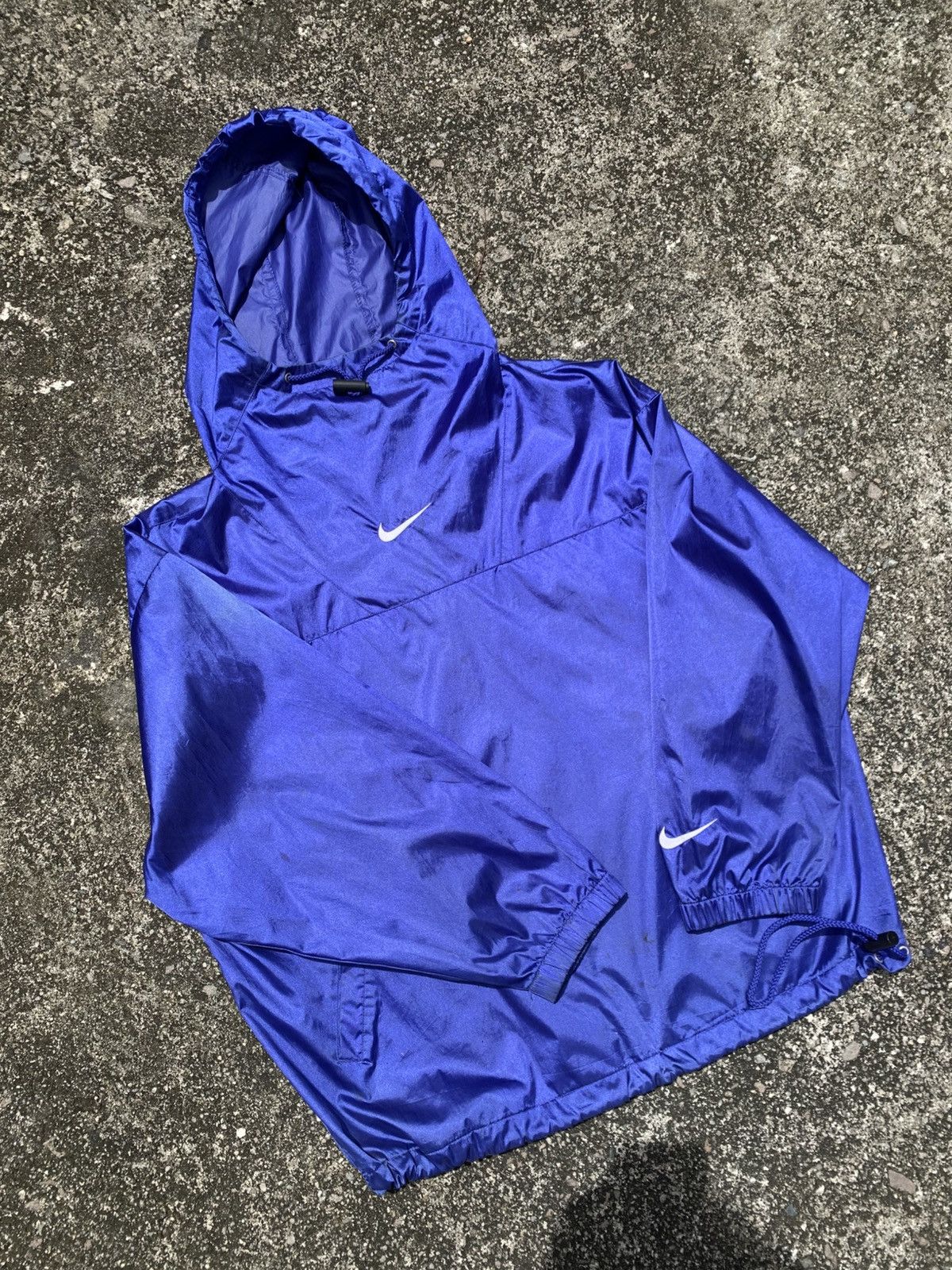 Nike Vintage 90s Nike Centre Hoodie Winbreaker Size US L / EU 52-54 / 3 - 2 Thumbnail